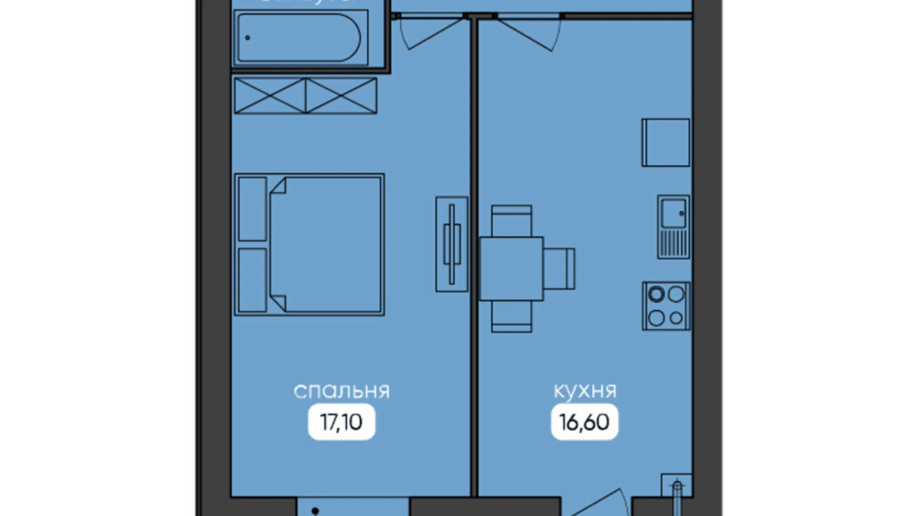 Продается 1-комнатная квартира 49.24 кв. м в Житомире, ул. Большая Бердичевская, 50А - фото 2