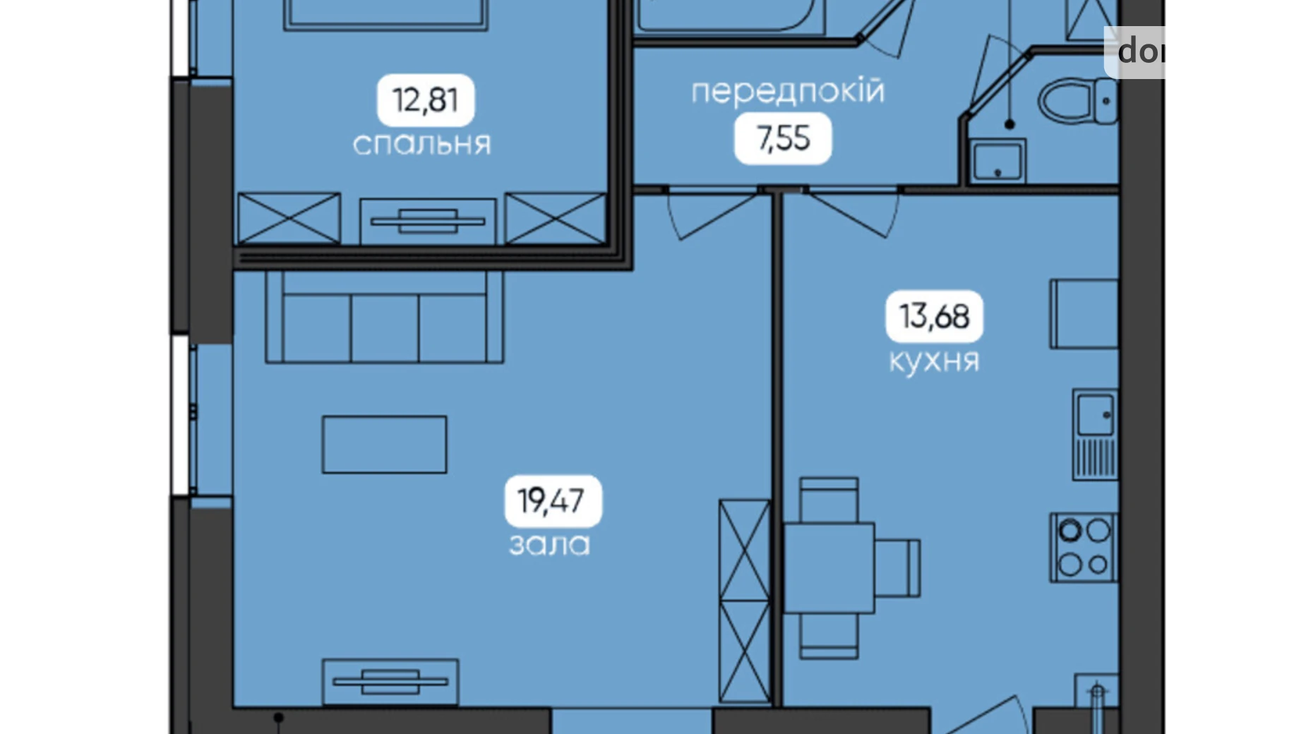 Продается 2-комнатная квартира 63.8 кв. м в Житомире, ул. Большая Бердичевская, 50А - фото 2