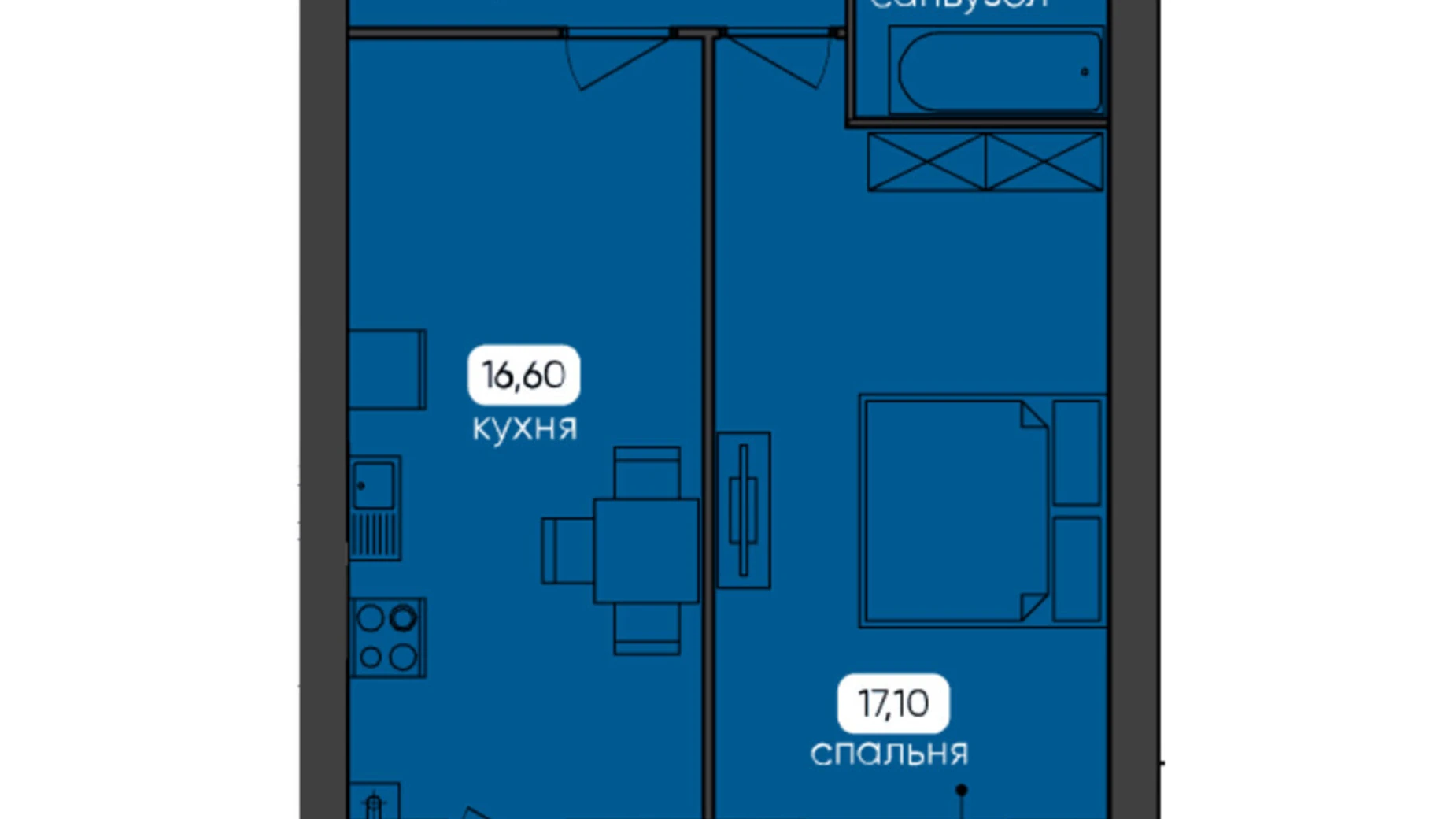 Продается 1-комнатная квартира 49.24 кв. м в Житомире, ул. Большая Бердичевская, 50А - фото 3