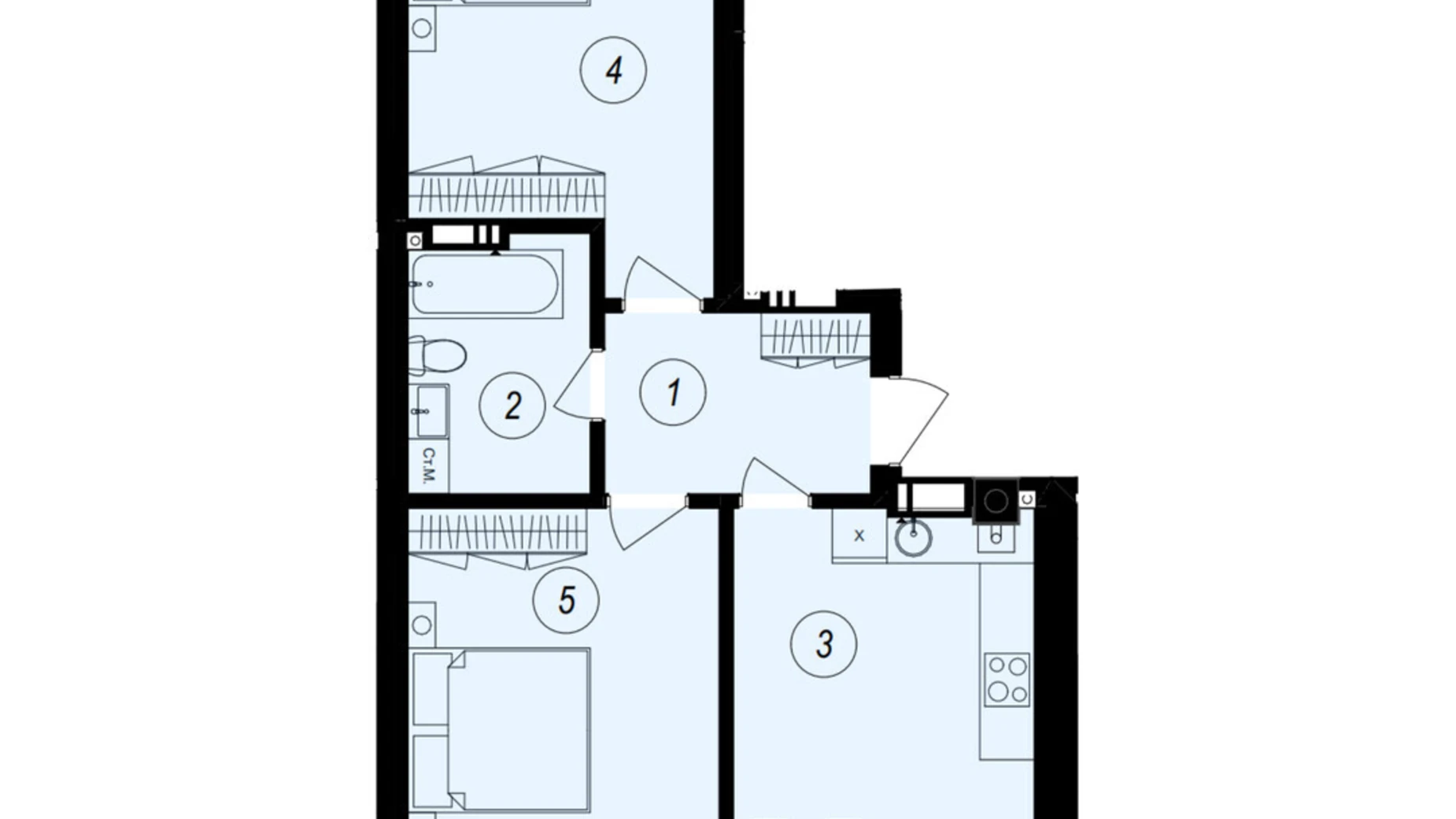 Продается 2-комнатная квартира 66.68 кв. м в Ужгороде, ул. Тлехаса, 89А - фото 2