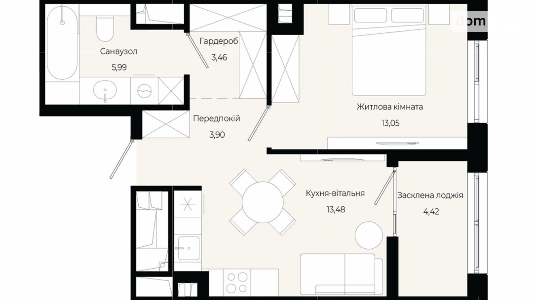 Продается 1-комнатная квартира 44.4 кв. м в Сокольниках, ул. Героев Крут - фото 2