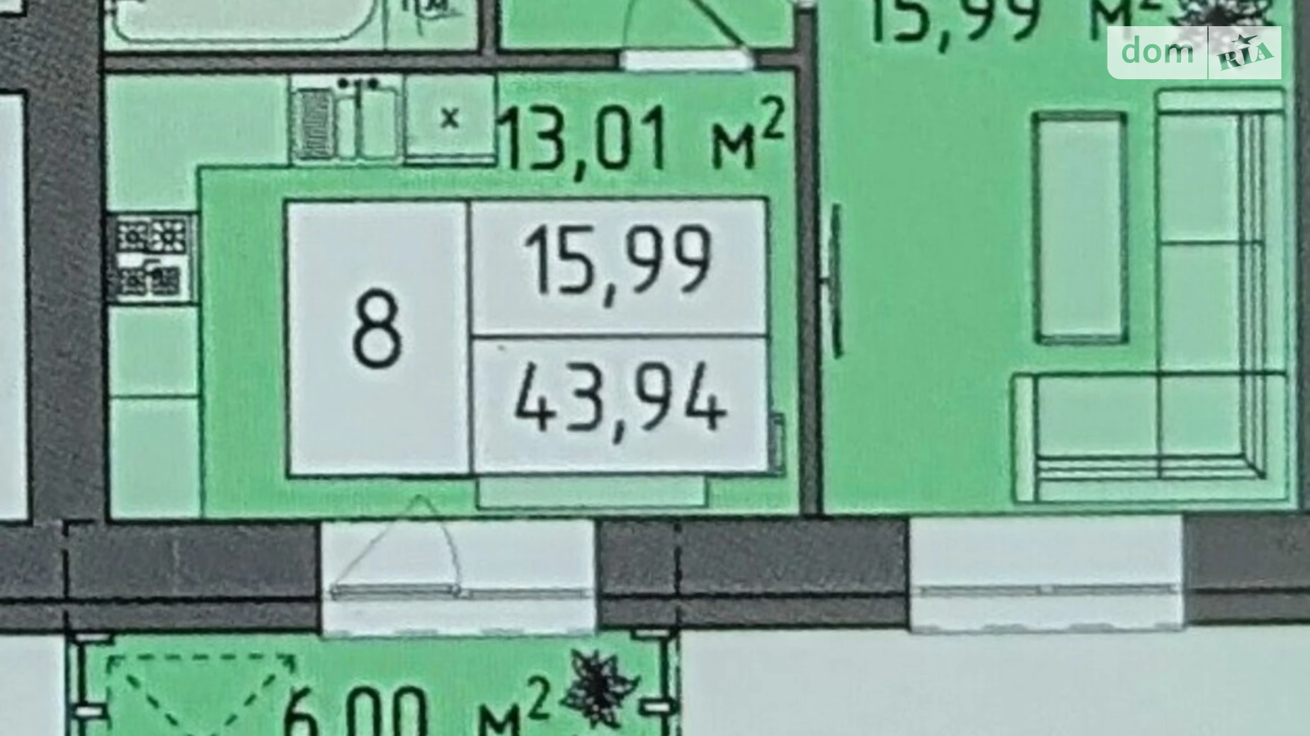 Продается 1-комнатная квартира 43.94 кв. м в Хмельницком, ул. Симона Петлюры(Куприна), 7/3 - фото 4