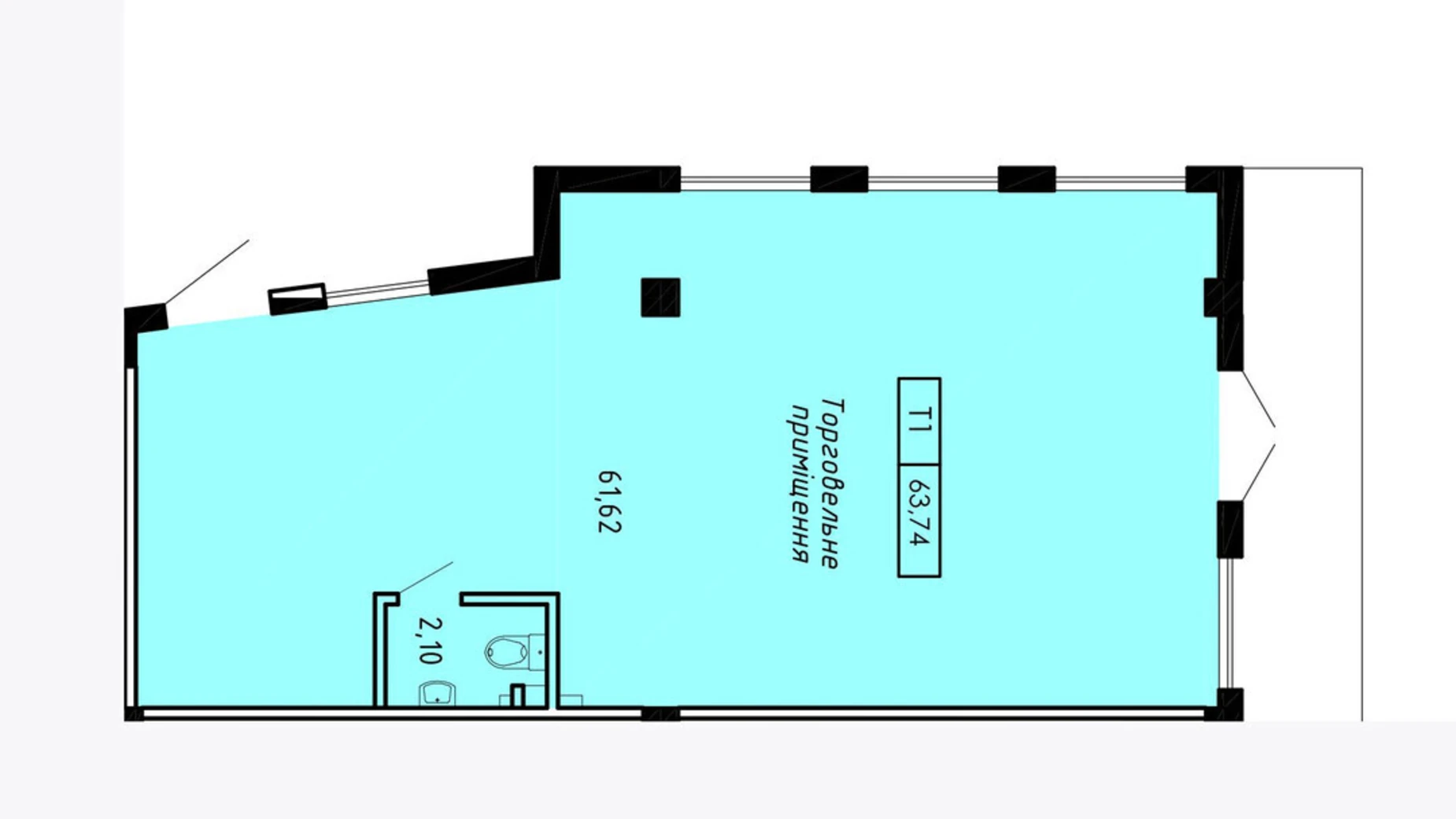Продается объект сферы услуг 63.74 кв. м в 2-этажном здании, цена: 223090 $ - фото 5
