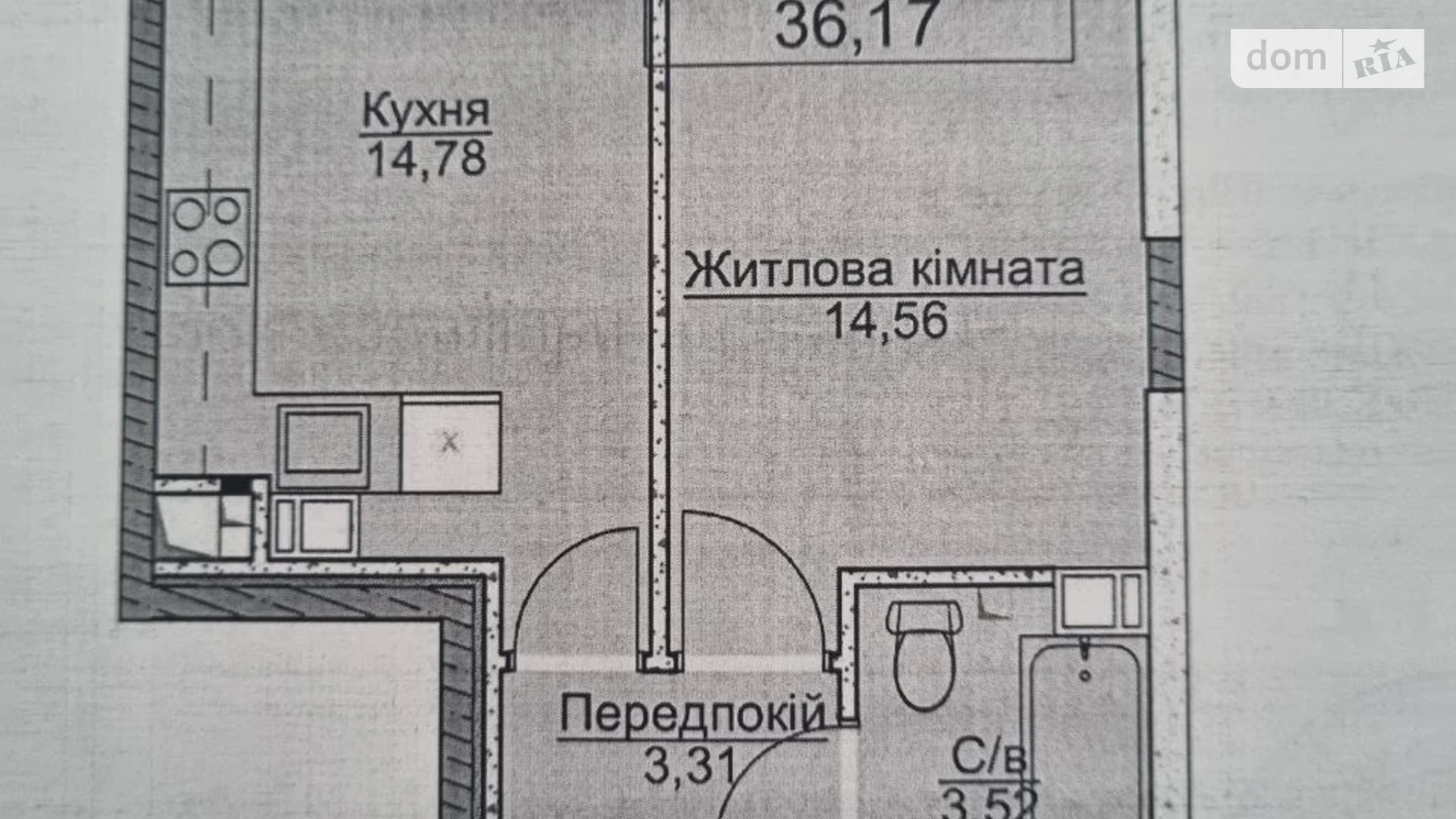 Продается 1-комнатная квартира 36 кв. м в Буче, ул. Князя Владимира Великого, 16 - фото 3
