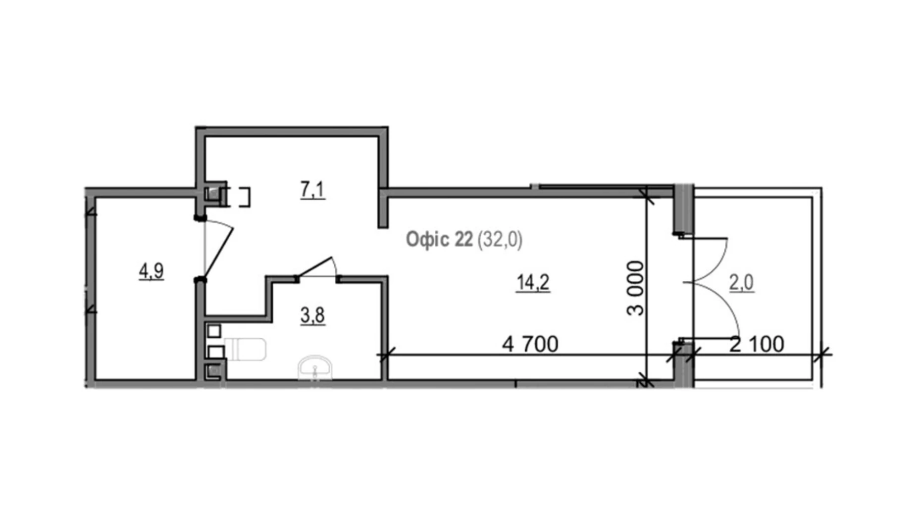 Продается офис 32 кв. м в бизнес-центре, цена: 31840 $ - фото 2