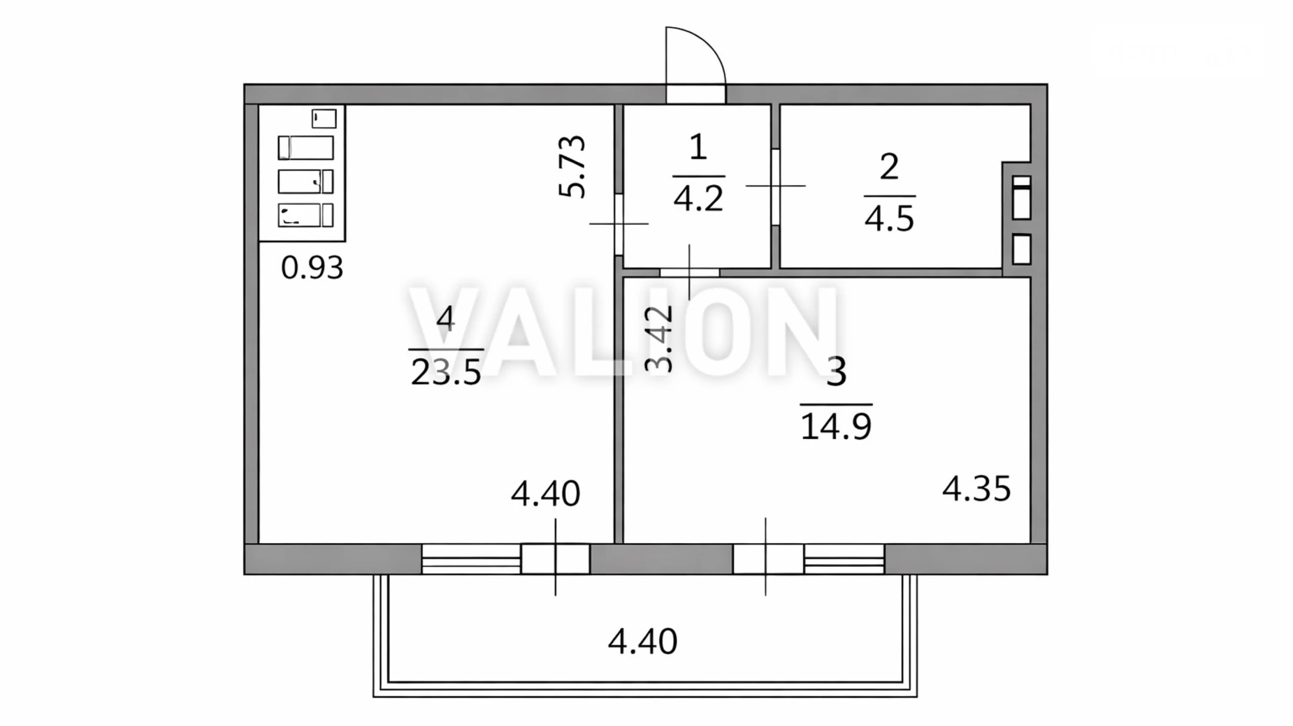 Продается 1-комнатная квартира 53.6 кв. м в Киеве, бул. Леси Украинки, 7В - фото 5
