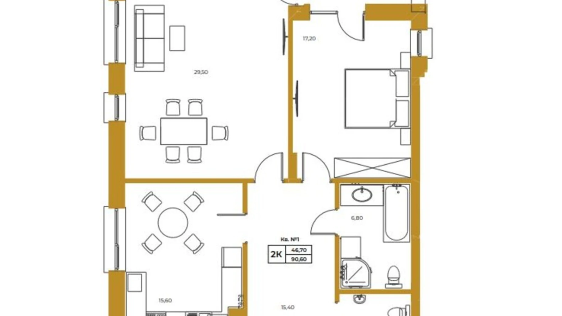 Продается 2-комнатная квартира 90.6 кв. м в Львове, ул. Гординских, 15А - фото 2