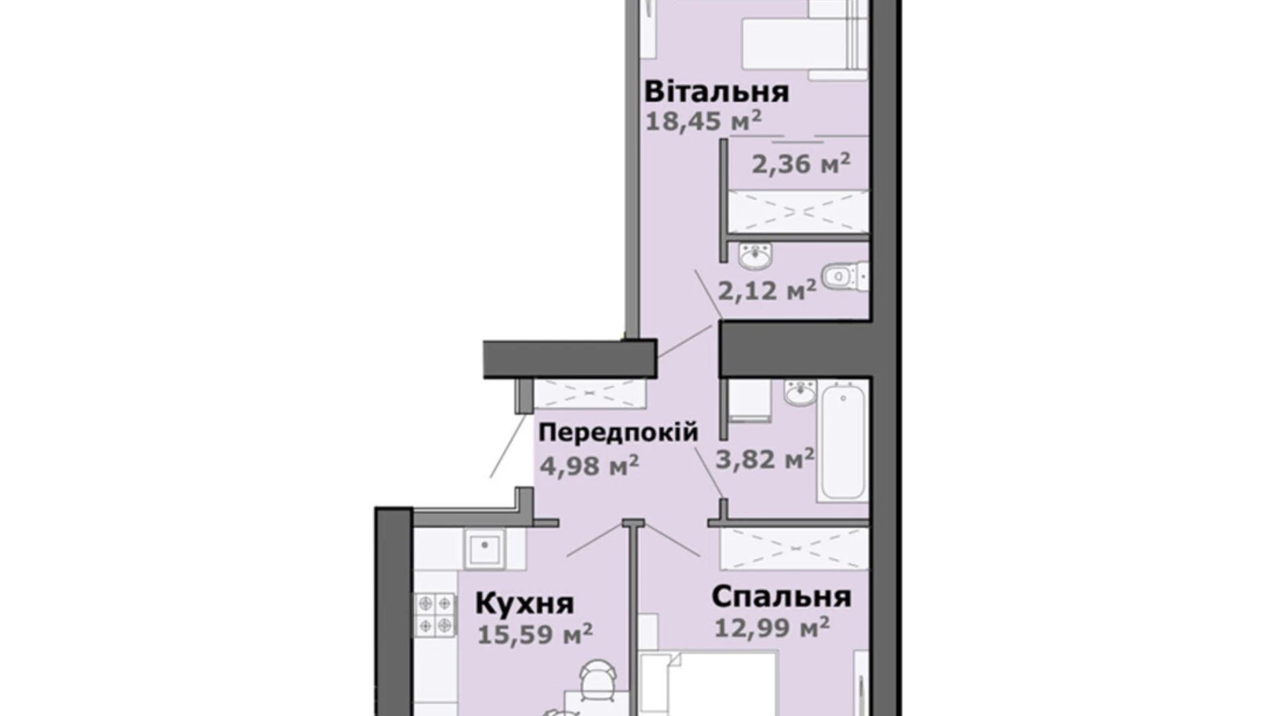 Продается 2-комнатная квартира 64.71 кв. м в, цена: 61492 $ - фото 4