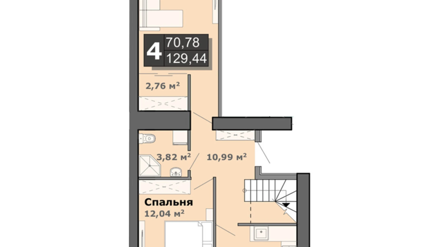 Продается 4-комнатная квартира 129.44 кв. м в Липинах, цена: 115701 $ - фото 4
