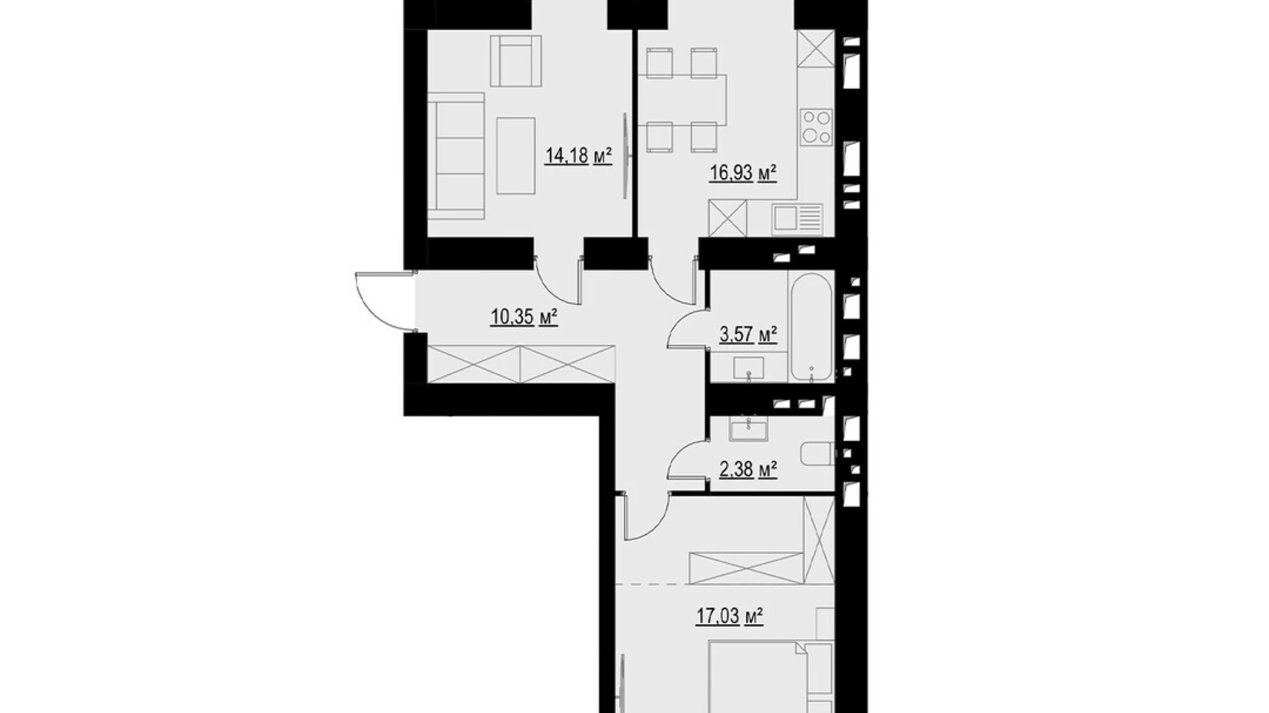 Продается 2-комнатная квартира 67 кв. м в Хмельницком, Старокостянтиновское шоссе, 7/2 - фото 5