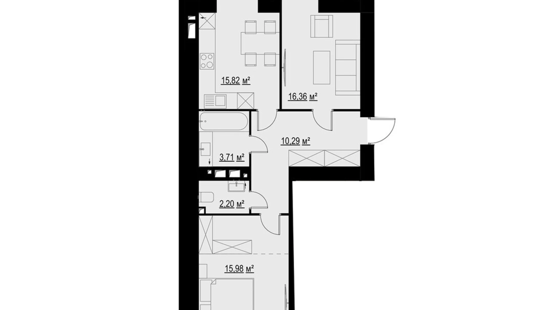 Продается 2-комнатная квартира 64.3 кв. м в Хмельницком, Старокостянтиновское шоссе, 7/2 - фото 5