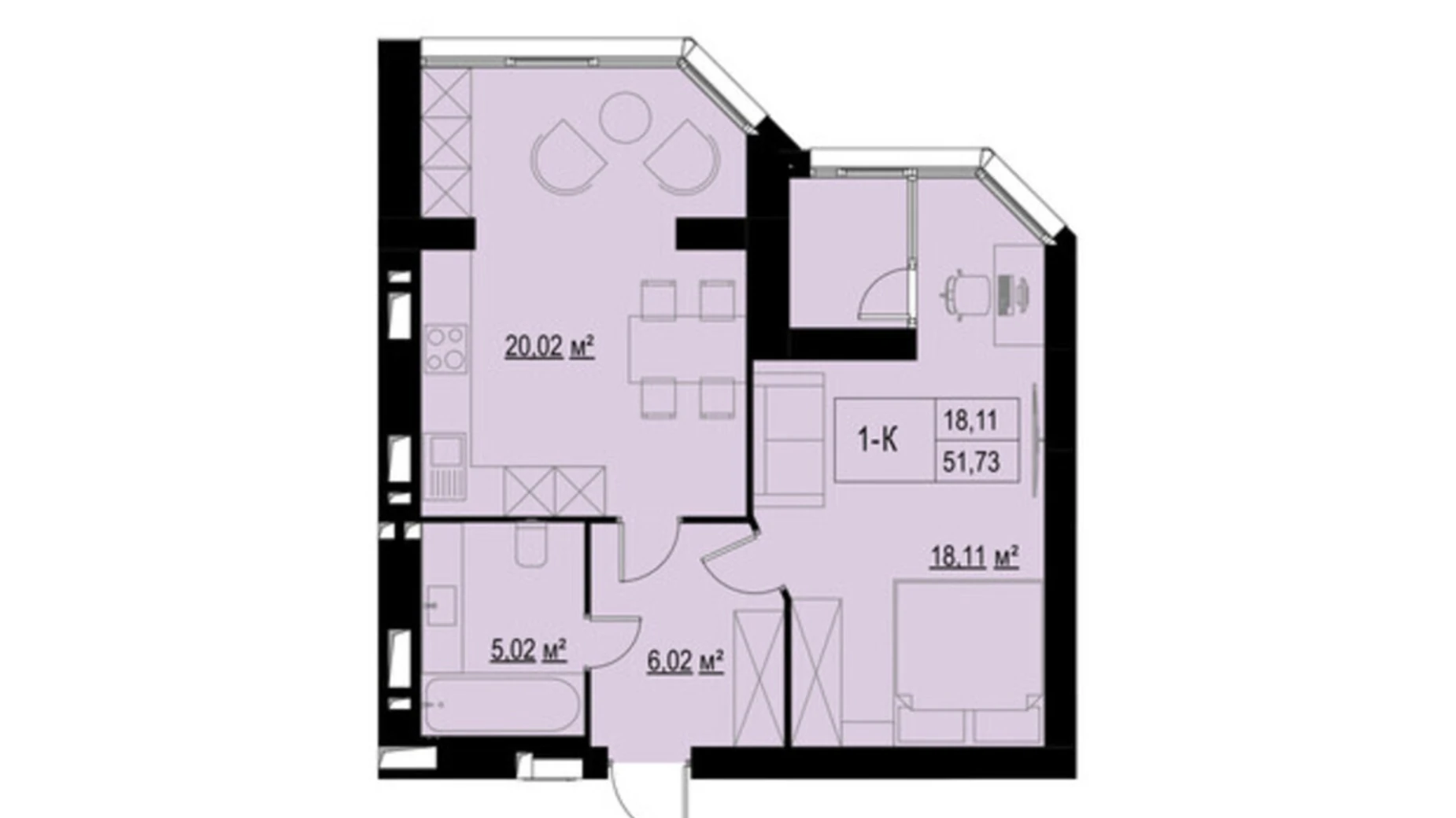 Продается 1-комнатная квартира 51.73 кв. м в Хмельницком, Старокостянтиновское шоссе, 7/2 - фото 5