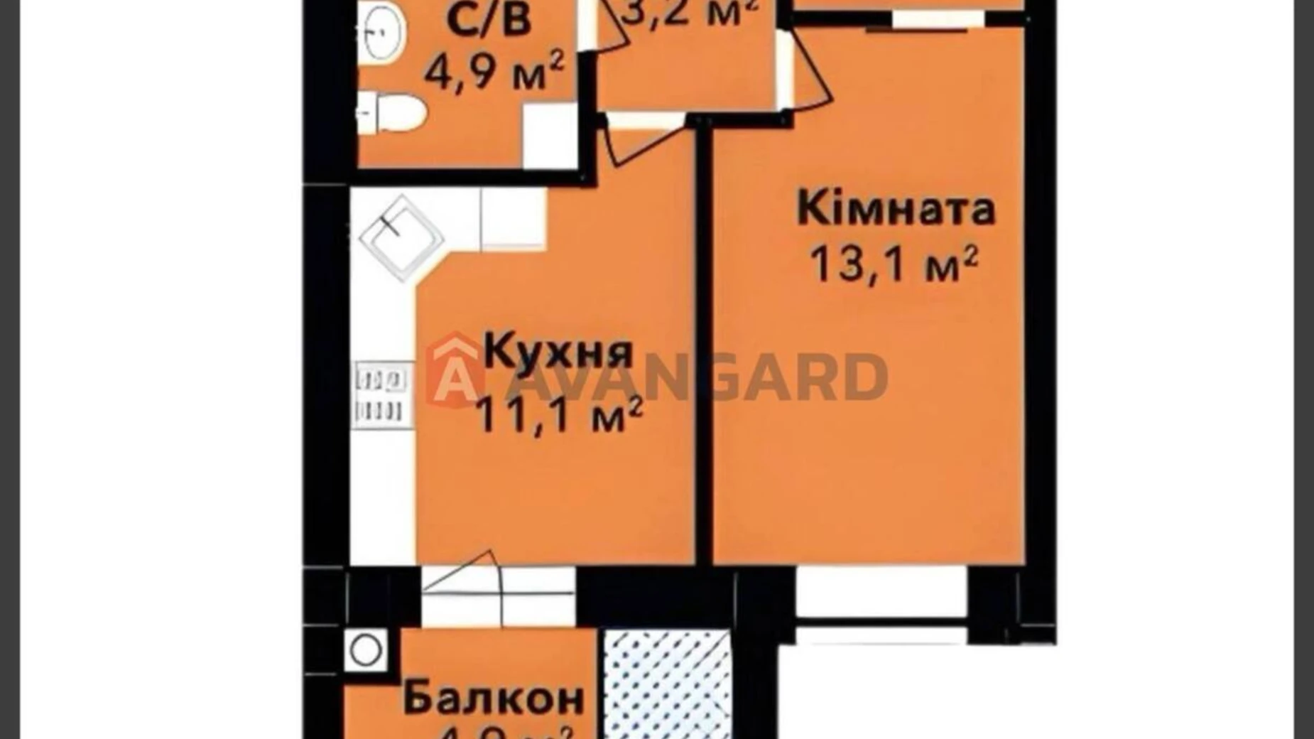 Продается 1-комнатная квартира 40 кв. м в Хмельницком, ул. Довженко, 4 - фото 4