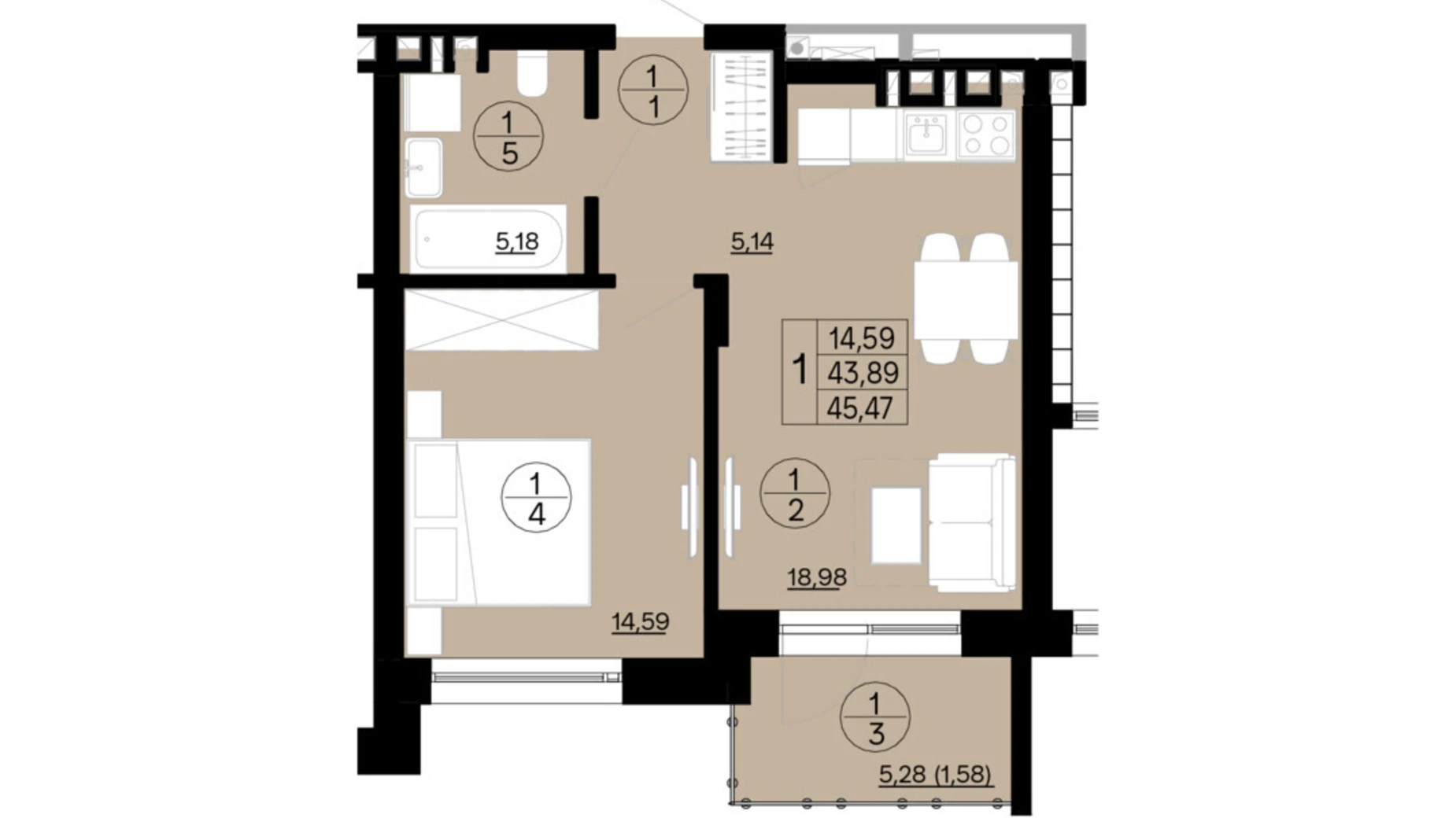 Продается 1-комнатная квартира 45.47 кв. м в Ужгороде, цена: 70479 $ - фото 2