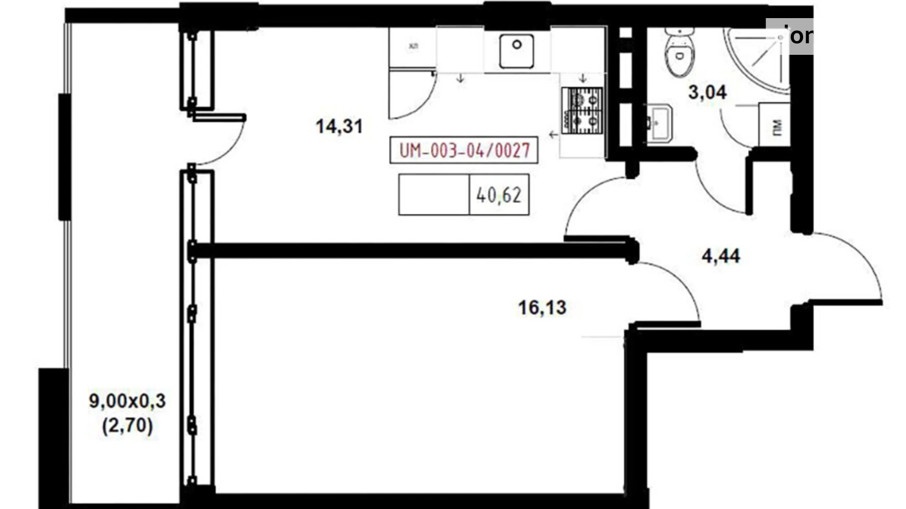Продается 1-комнатная квартира 40.62 кв. м в Авангарде, ул. Василия Спрейса, 1 - фото 3