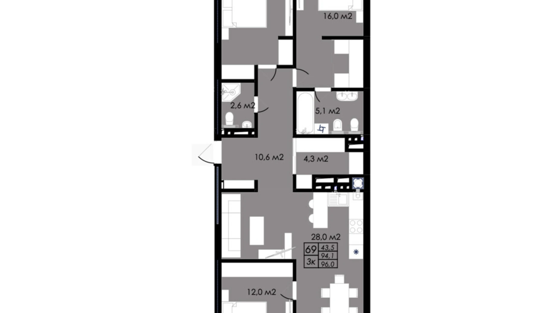 Продається 3-кімнатна квартира 96 кв. м у Львові, вул. Стрийська, 121Б - фото 4