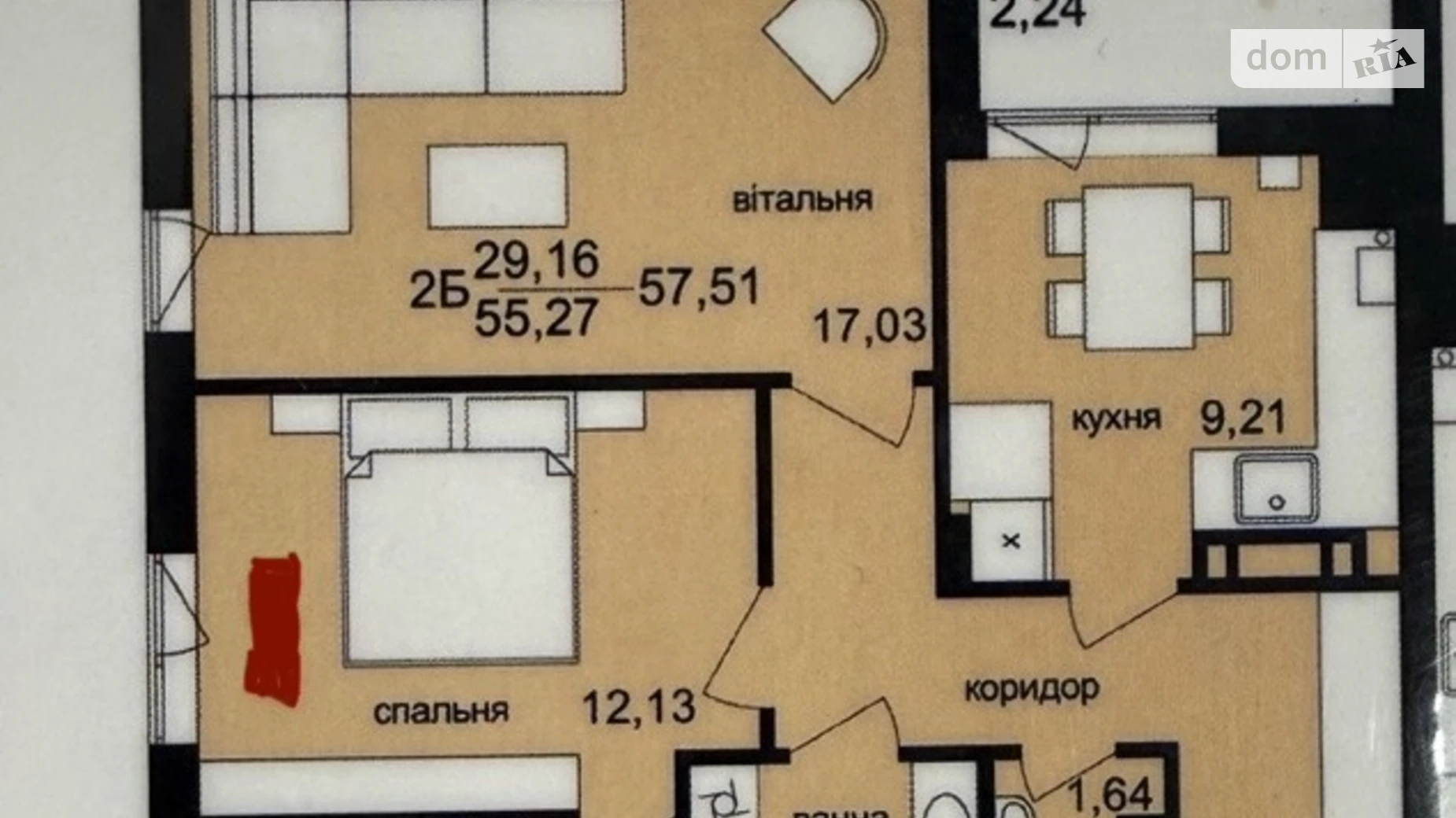 2-комнатная квартира 58 кв. м в Тернополе, цена: 89000 $ - фото 3