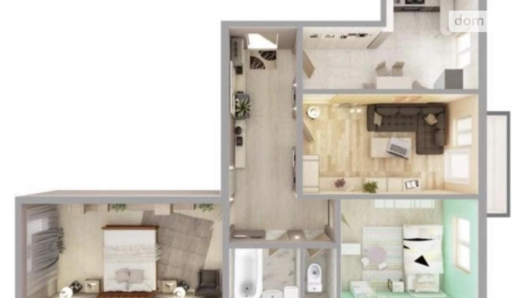 Продается 3-комнатная квартира 74 кв. м в Крыжановка, ул. Академика Сахарова - фото 2