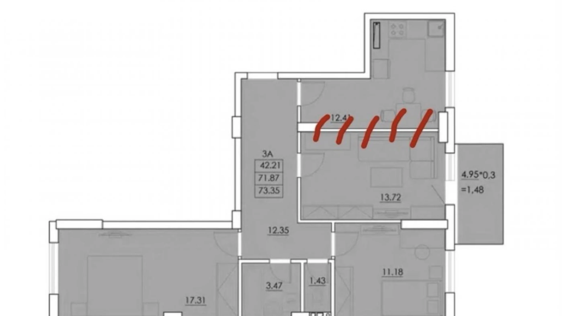 Продается 3-комнатная квартира 74 кв. м в Крыжановка, ул. Академика Сахарова - фото 3