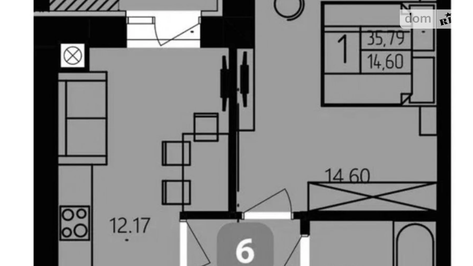 Продается 1-комнатная квартира 36 кв. м в Хмельницком, ул. Степана Бандеры, 36 - фото 2