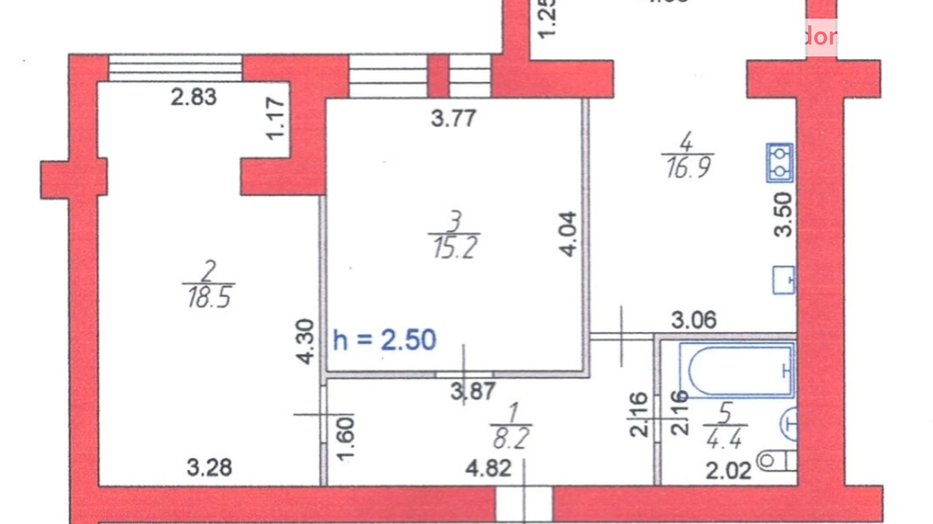 2-комнатная квартира 63.8 кв. м в Луцке, ул. Школьная - фото 2