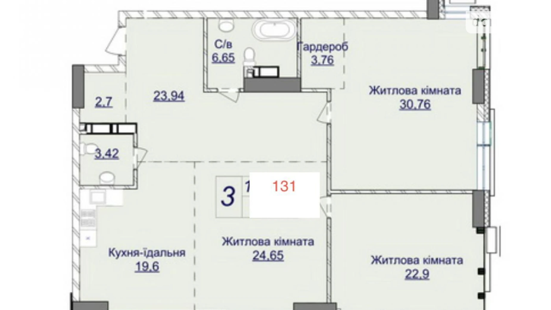 Продается 3-комнатная квартира 131 кв. м в Киеве, ул. Андрея Верхогляда(Драгомирова), 22 - фото 2