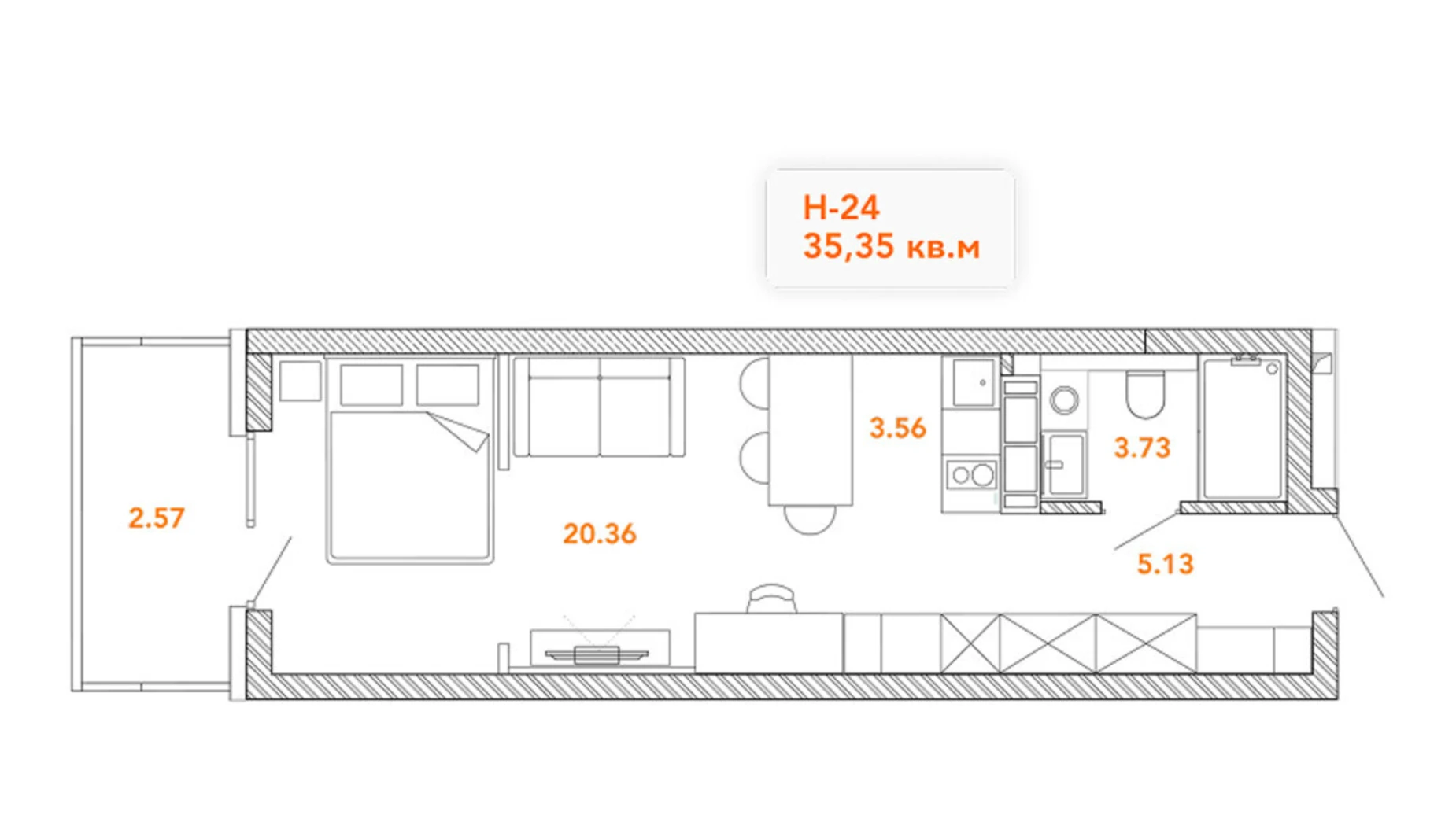 Продается 1-комнатная квартира 34.12 кв. м в Киеве, ул. Срибнокильская, 5 - фото 2