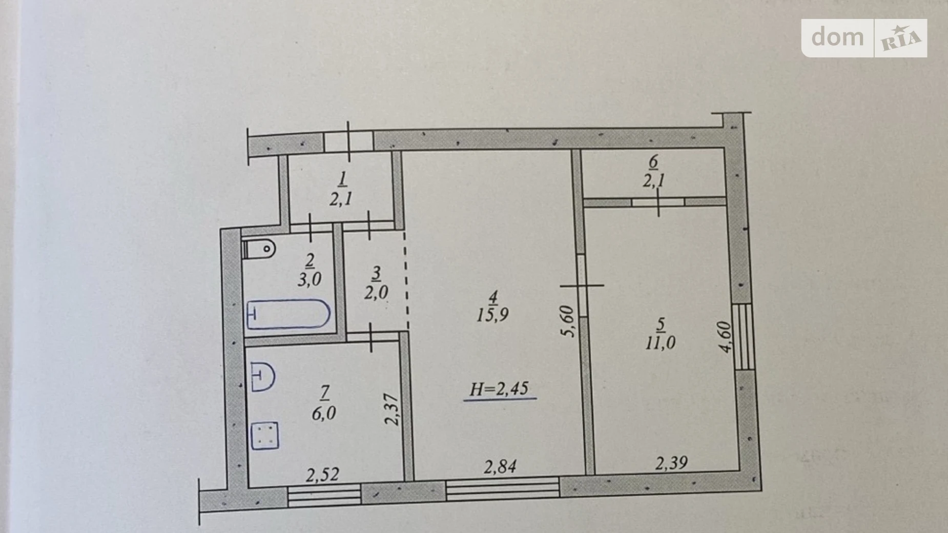 Продается 2-комнатная квартира 42.1 кв. м в Кривом Роге, цена: 14500 $ - фото 2