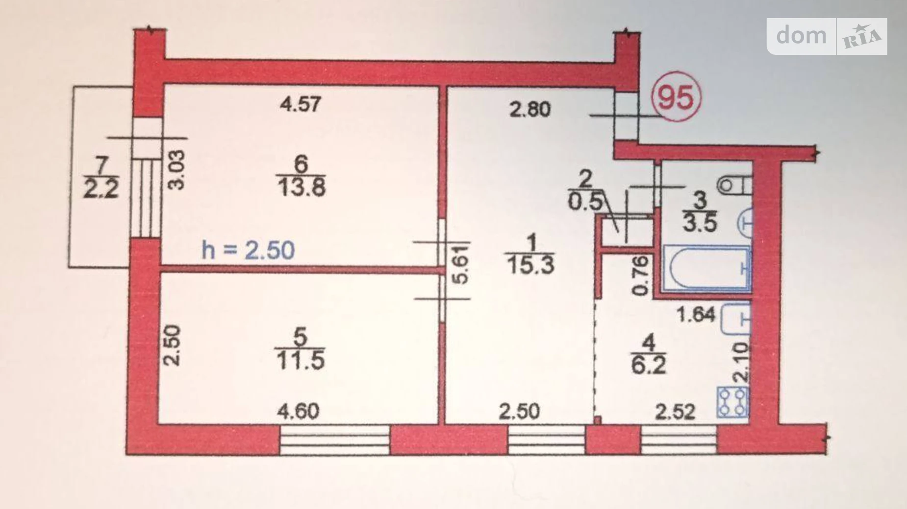 2-комнатная квартира 53 кв. м в Луцке, цена: 63500 $ - фото 2