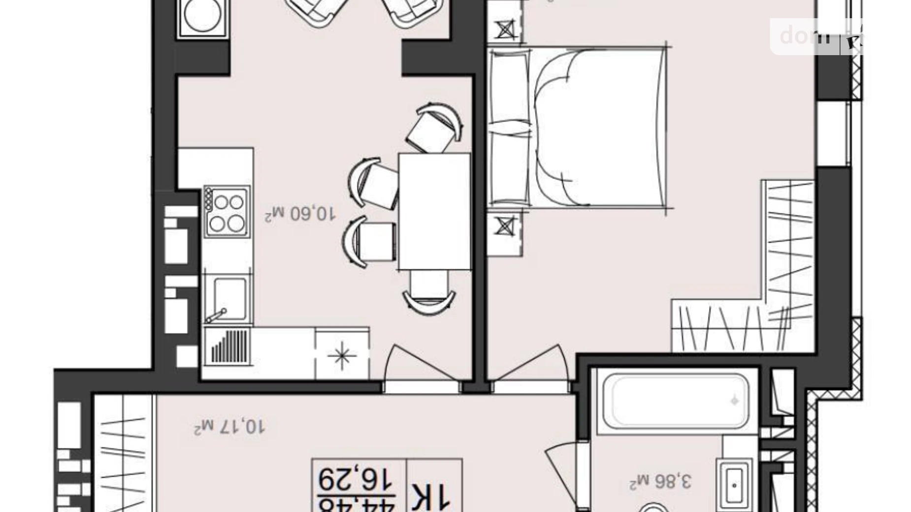 Продается 1-комнатная квартира 49 кв. м в Хмельницком, просп. Мира, 96 - фото 2