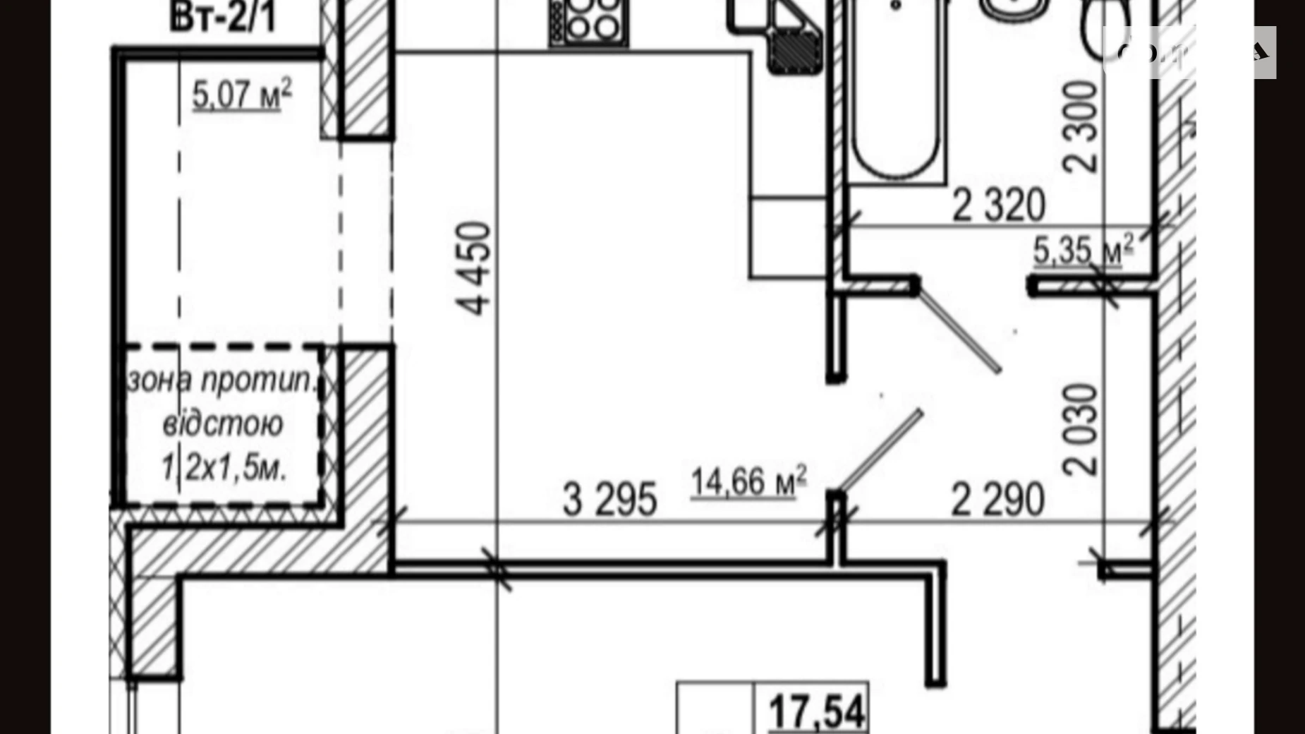 Продается 1-комнатная квартира 52.74 кв. м в Виннице, ул. Васильковая - фото 3