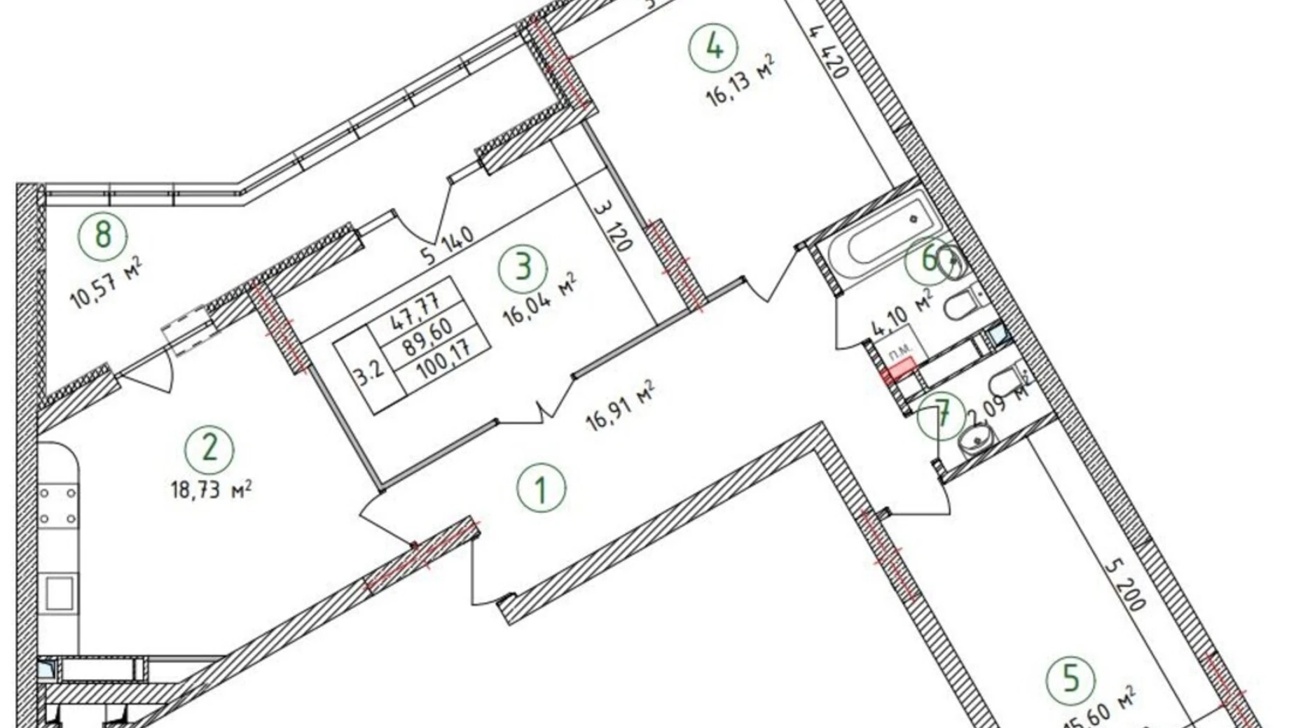 Продается 3-комнатная квартира 100.17 кв. м в Киеве, цена: 120204 $ - фото 3