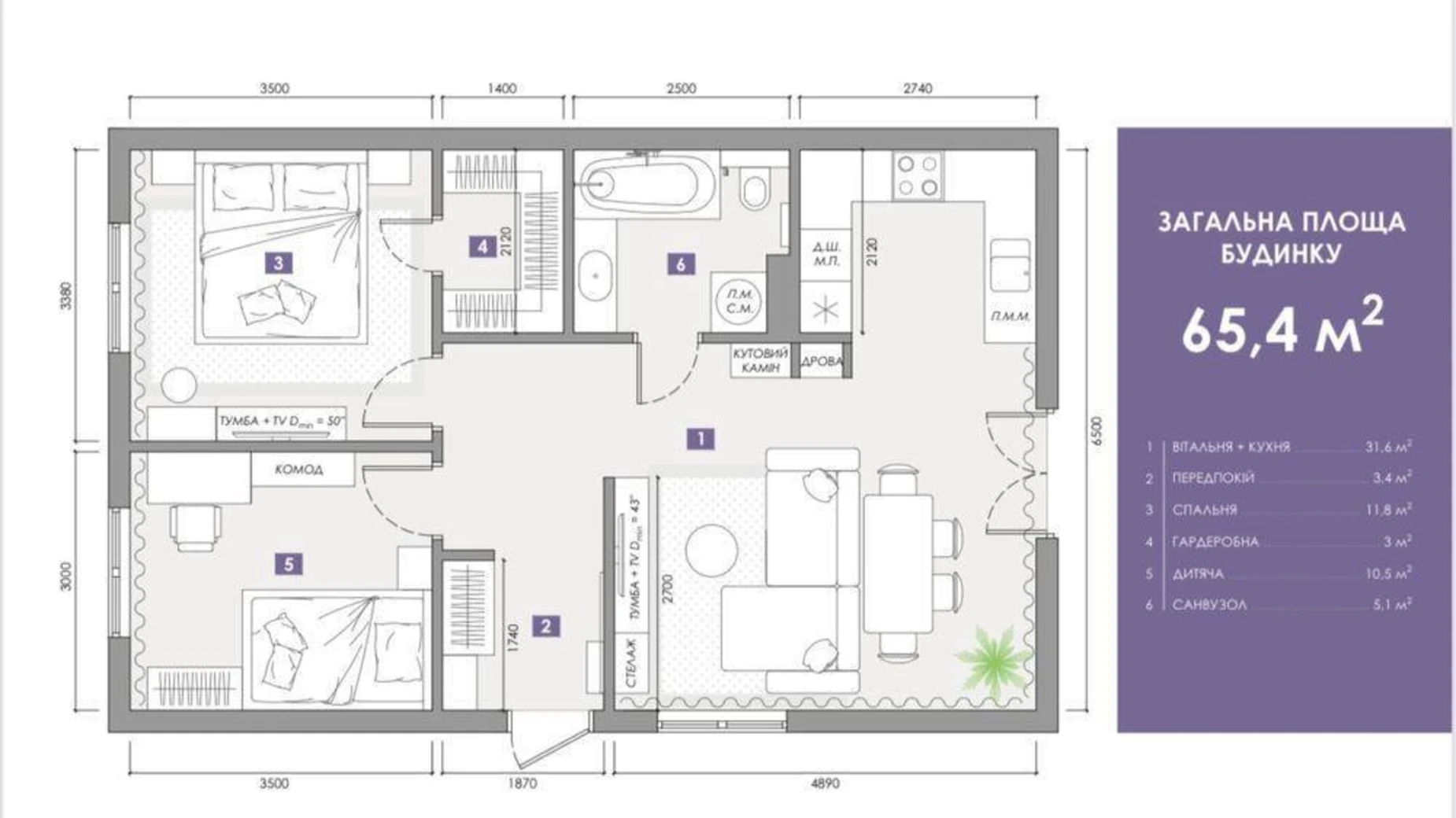 Продается одноэтажный дом 65.4 кв. м с гаражом, цена: 60000 $ - фото 5