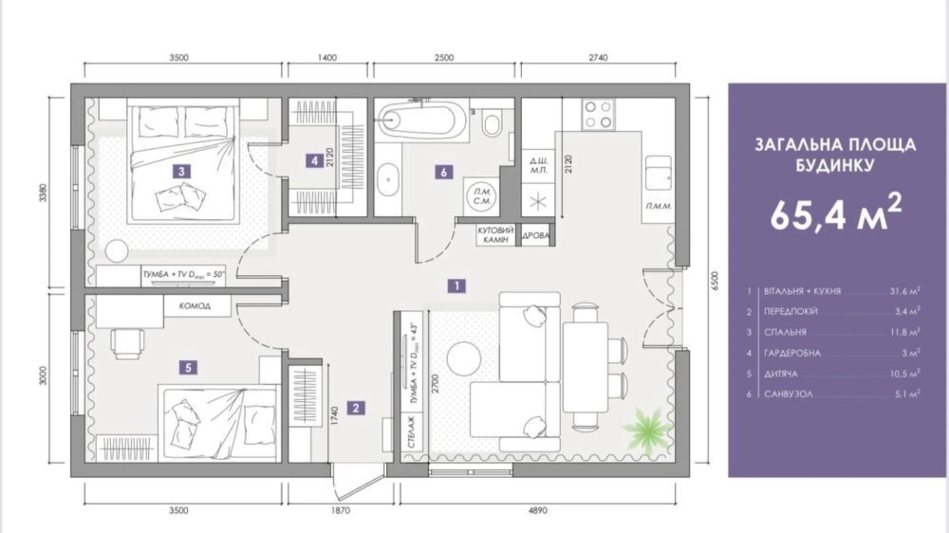 Продается одноэтажный дом 80.2 кв. м с гаражом, цена: 74000 $ - фото 5