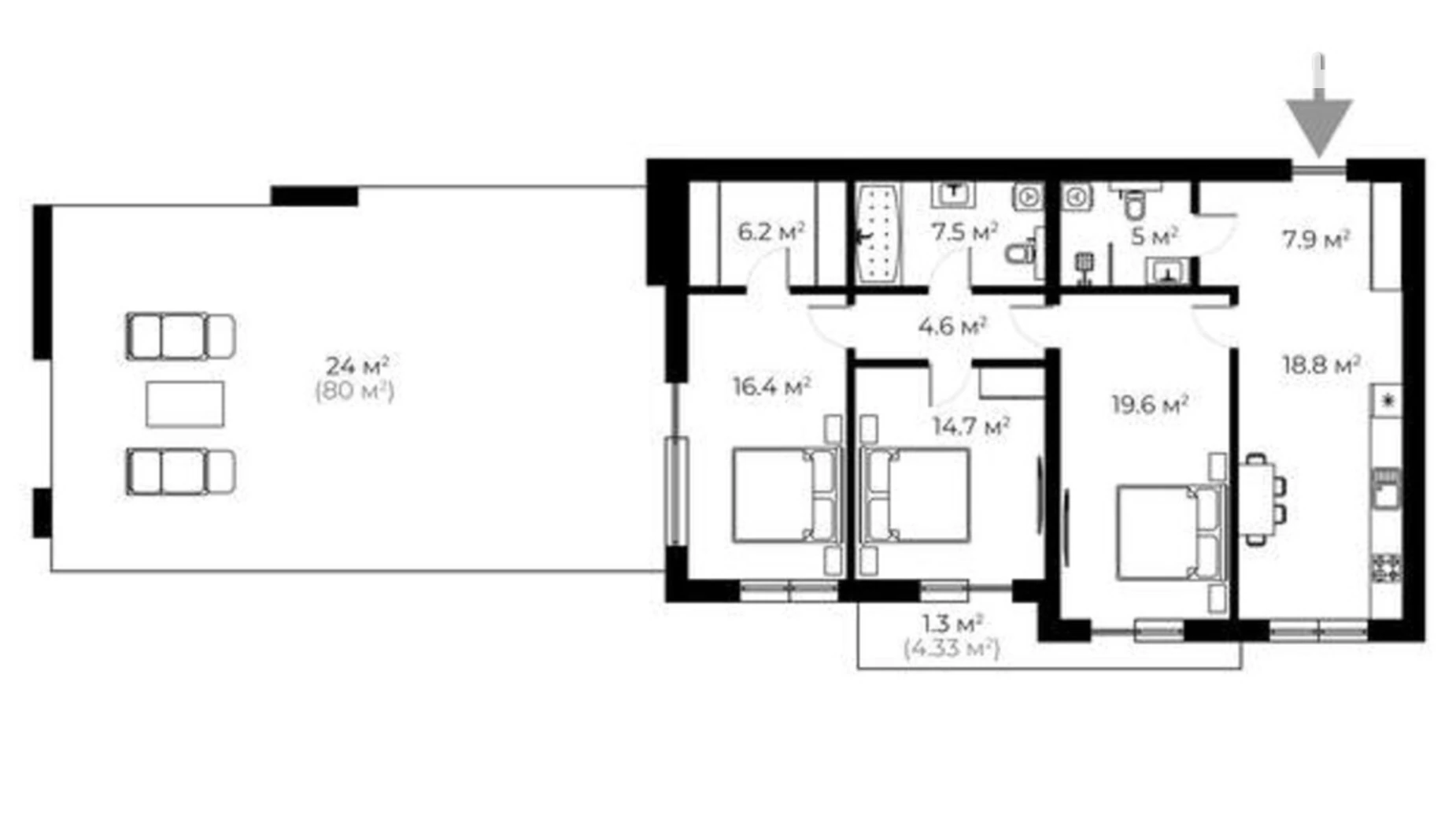 Продается 3-комнатная квартира 126 кв. м в Ужгороде, ул. Живописная, 8 - фото 2