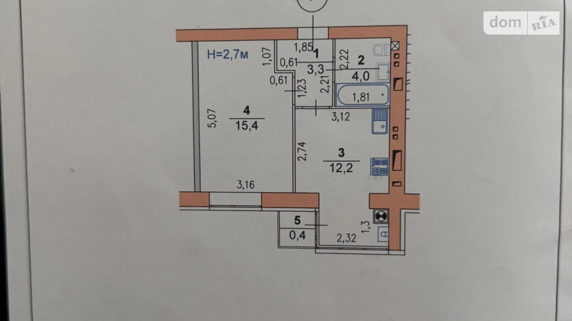 Продается 1-комнатная квартира 35.3 кв. м в Хмельницком, цена: 62000 $ - фото 5