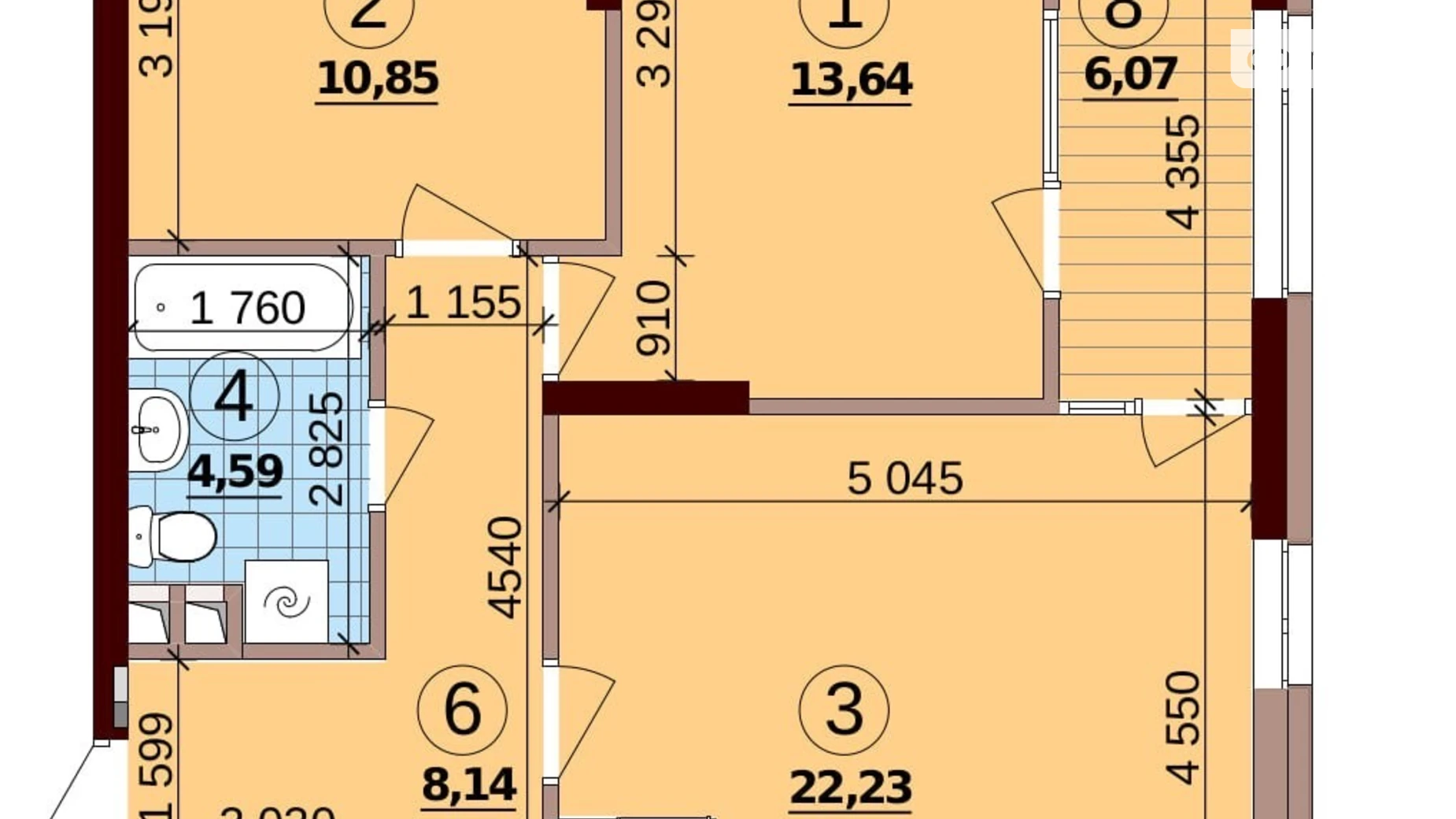 Продается 2-комнатная квартира 68.9 кв. м в Киеве, ул. Всеволода Змиенко, 21 - фото 2