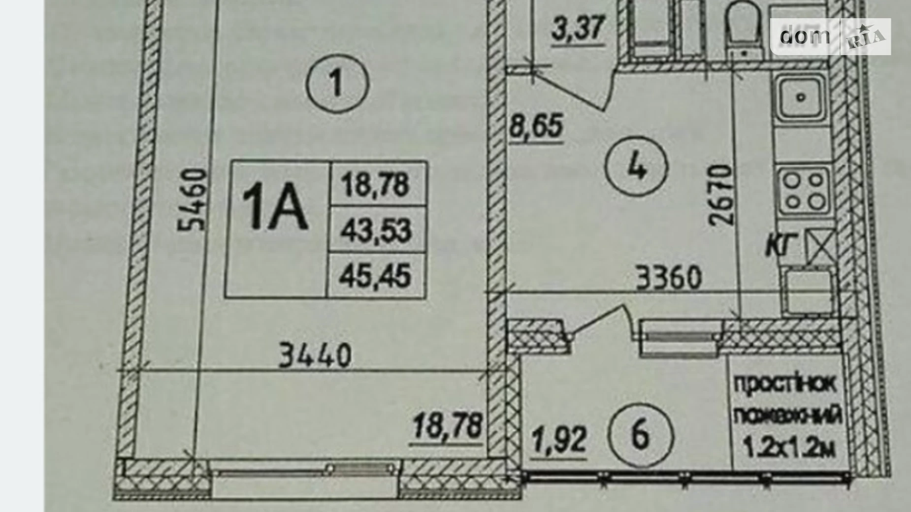 Продается 1-комнатная квартира 45.45 кв. м в Полтаве, ул. Параджанова, undefined - фото 2