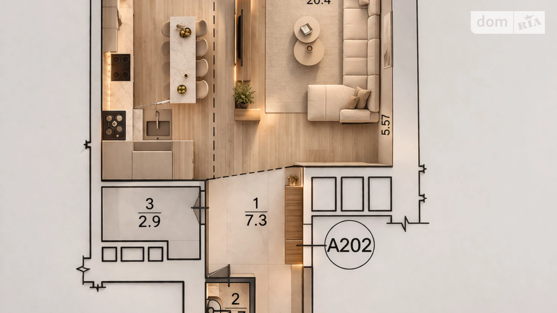 Продается 4-комнатная квартира 114.1 кв. м в Киеве, наб. Днепровская, 18А - фото 2