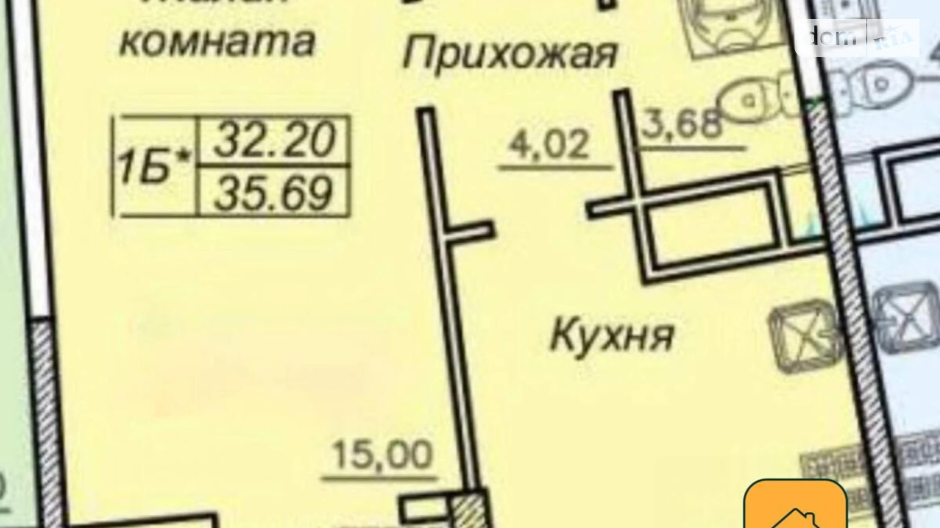 Продается 1-комнатная квартира 36.5 кв. м в Одессе, ул. Валерия Самофалова, 16А/1 - фото 5