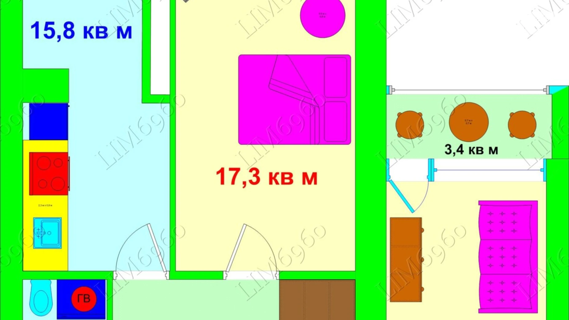 Сдается в аренду 2-комнатная квартира 57.1 кв. м в Киеве, просп. Владимира Ивасюка, 20А - фото 2