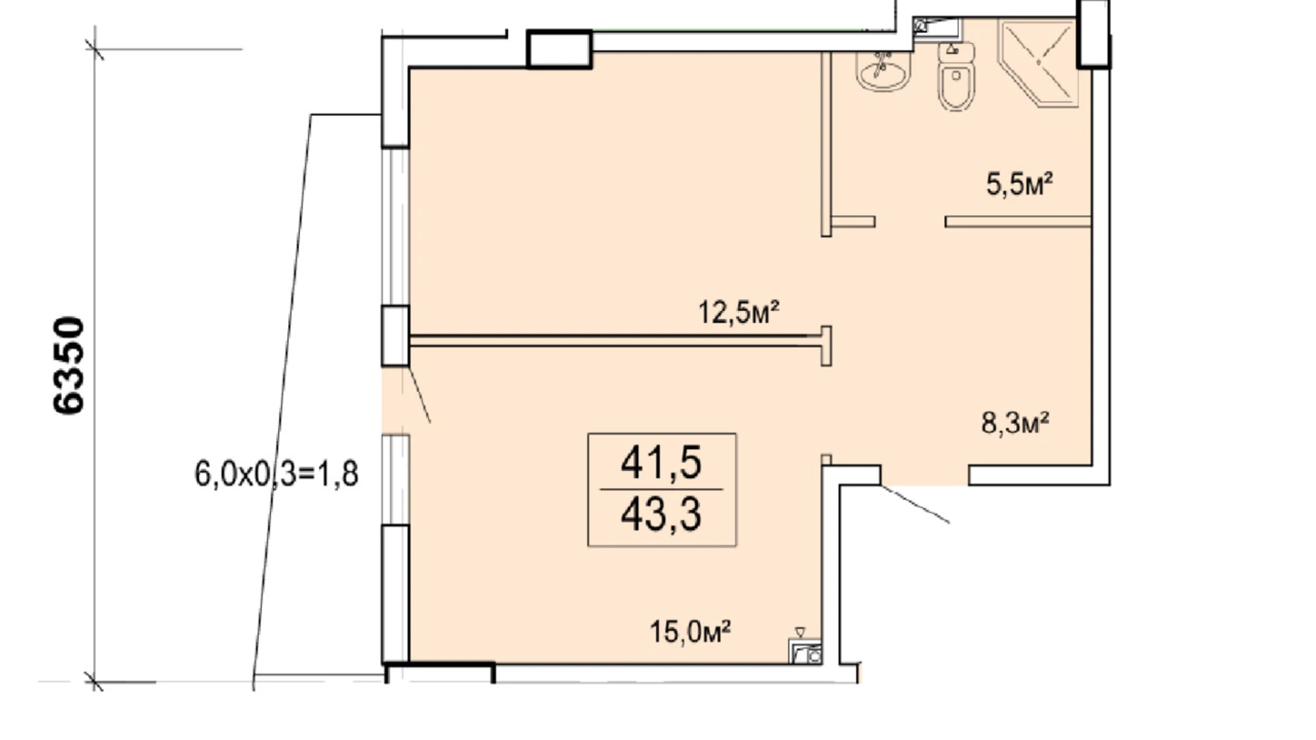 Продається 1-кімнатна квартира 43.3 кв. м у Одесі, пров. Ванний - фото 2