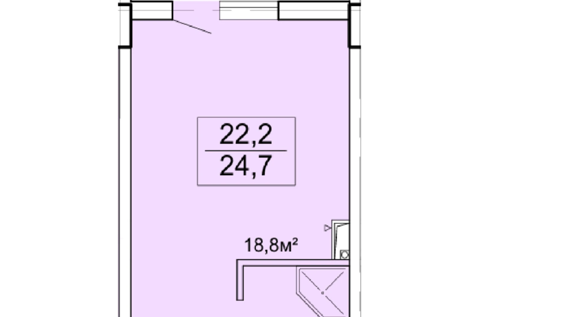 Продається 1-кімнатна квартира 24.9 кв. м у Одесі, пров. Ванний - фото 4