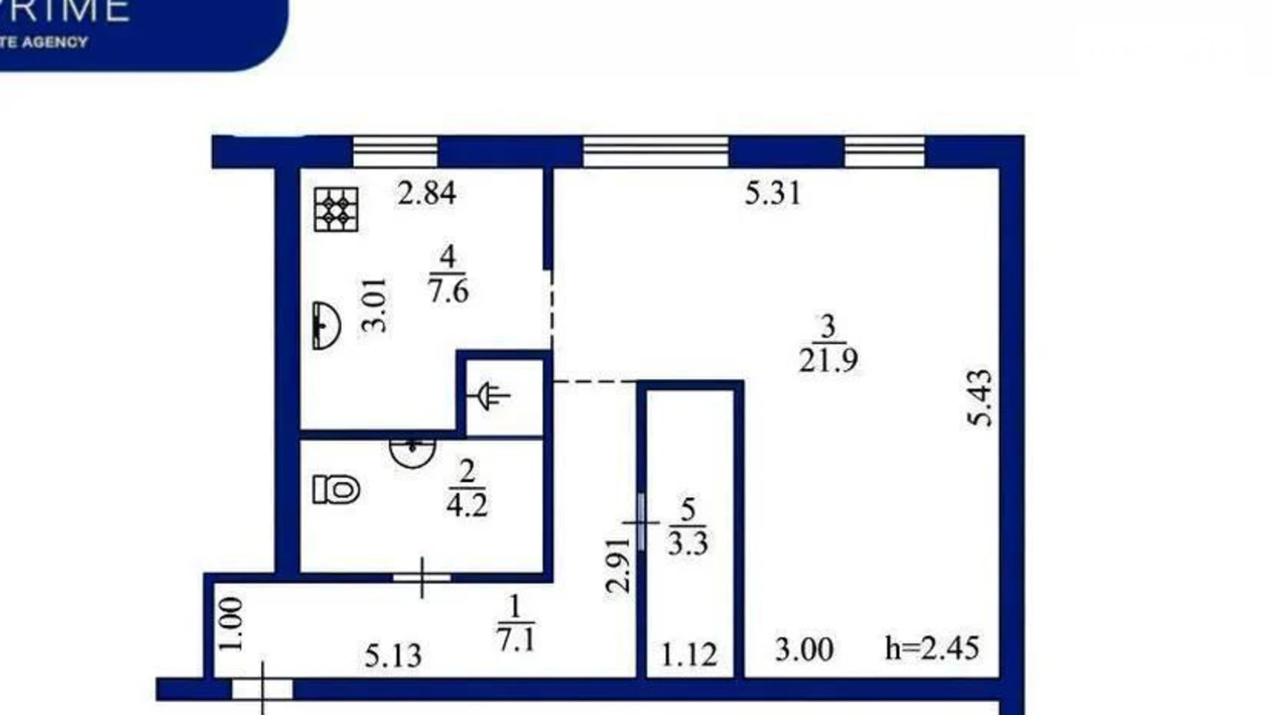 Продается 1-комнатная квартира 44.1 кв. м в Киеве, ул. Ольжича, 3 - фото 2