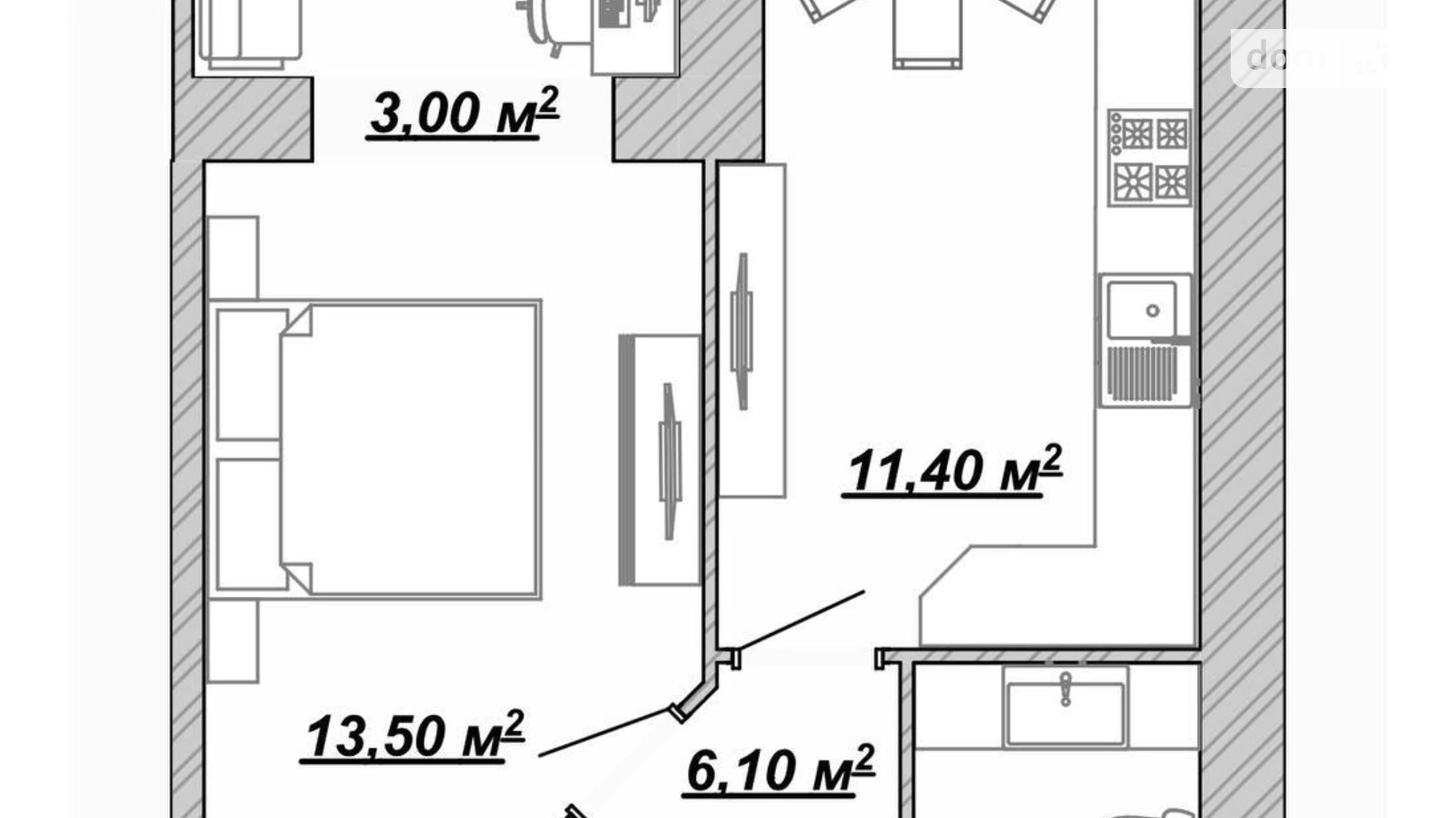 Продається 1-кімнатна квартира 41.5 кв. м у Івано-Франківську, вул. Княгинин, 44 - фото 2