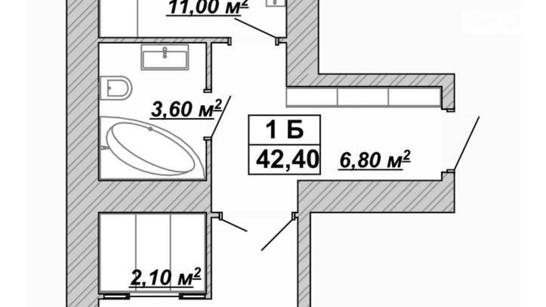 Продається 1-кімнатна квартира 42.4 кв. м у Івано-Франківську, вул. Княгинин - фото 2