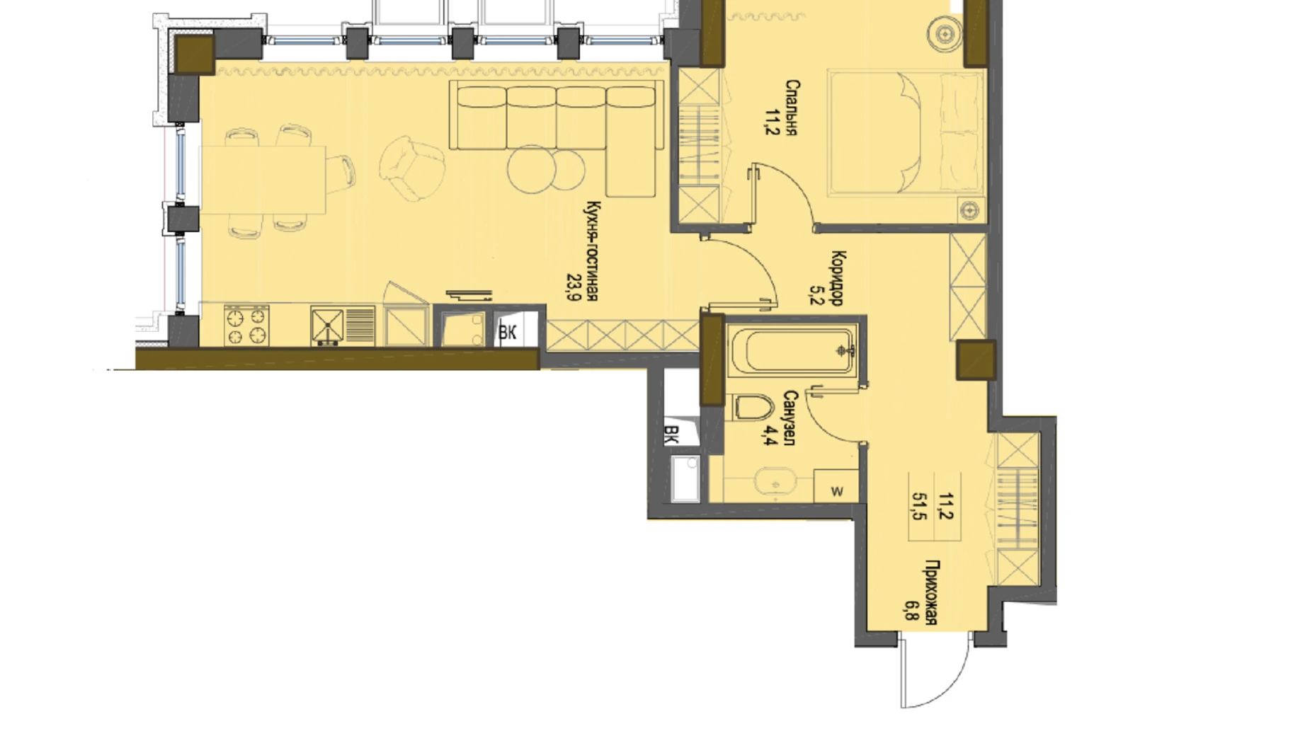 Продається 1-кімнатна квартира 51.5 кв. м у Одесі, бул. Французький - фото 3