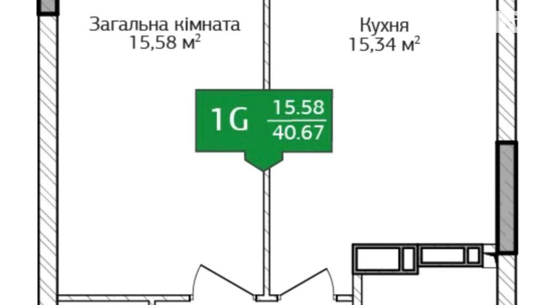 Продается 1-комнатная квартира 39.5 кв. м в Ирпене, ул. Университетская(Карла Маркса), 3/15 - фото 3
