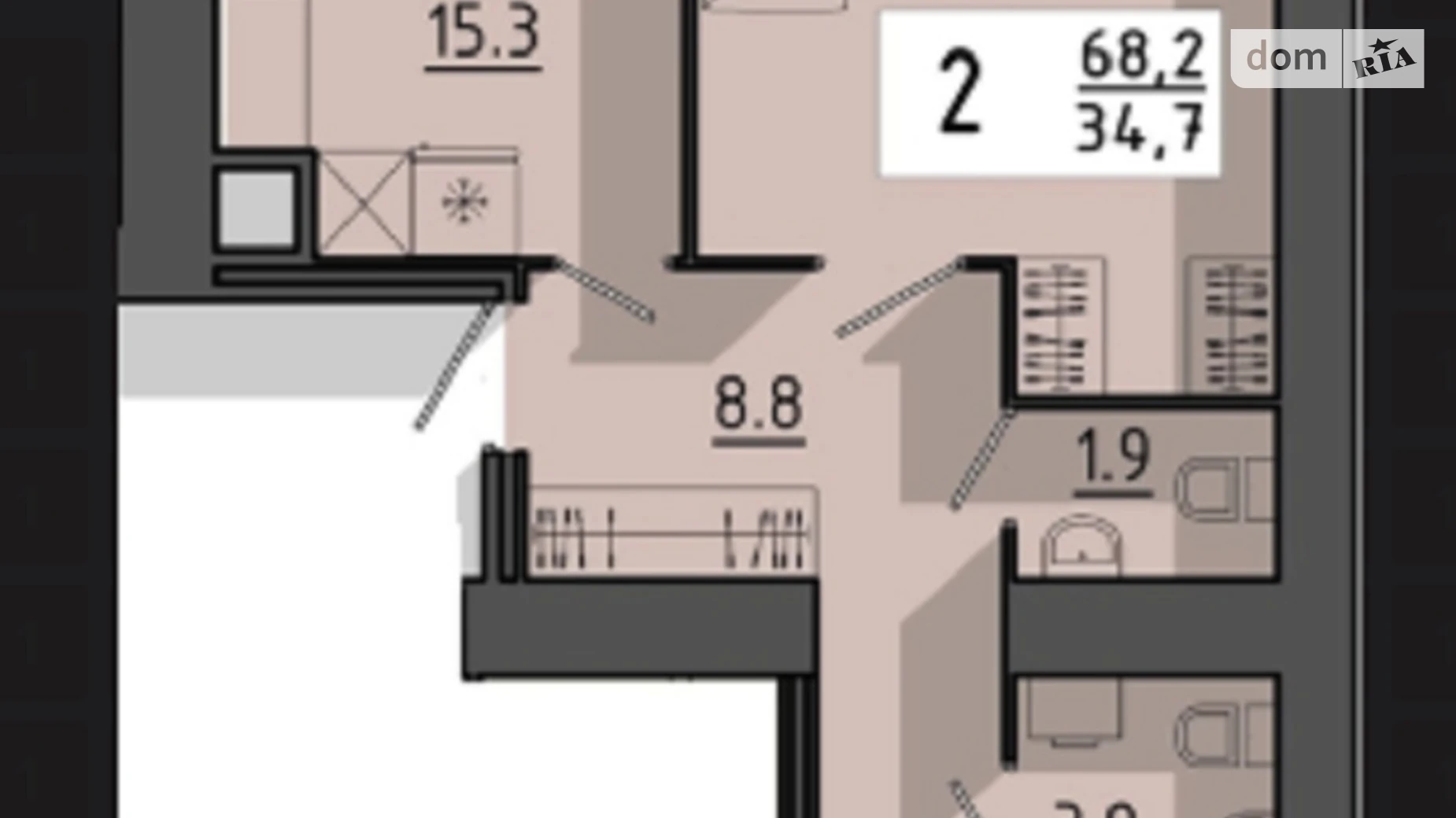 2-комнатная квартира 68.2 кв. м в Тернополе, цена: 60810 $ - фото 2