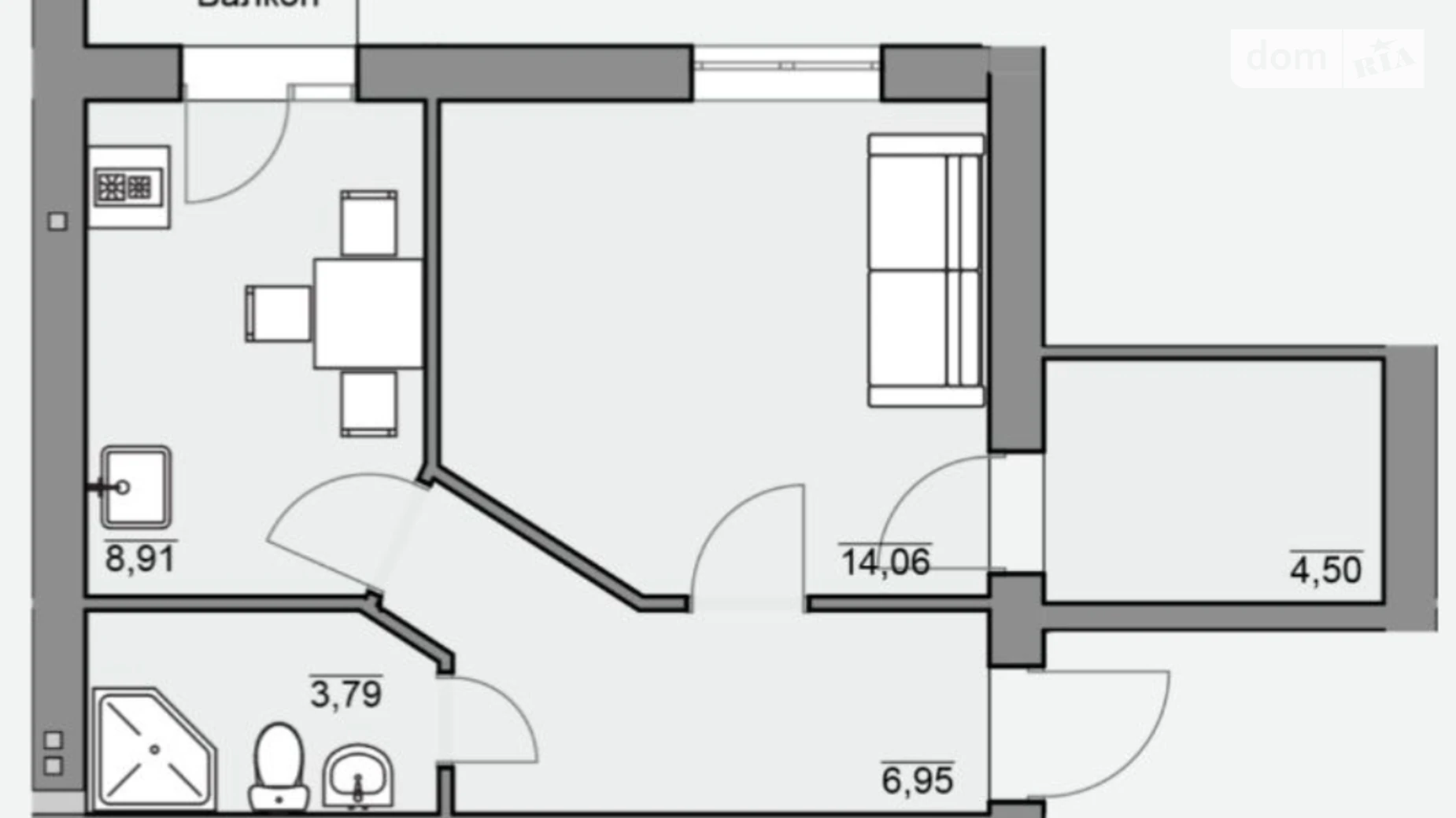 Продается 1-комнатная квартира 38 кв. м в Березиной, ул. Каштановая, 1 - фото 5